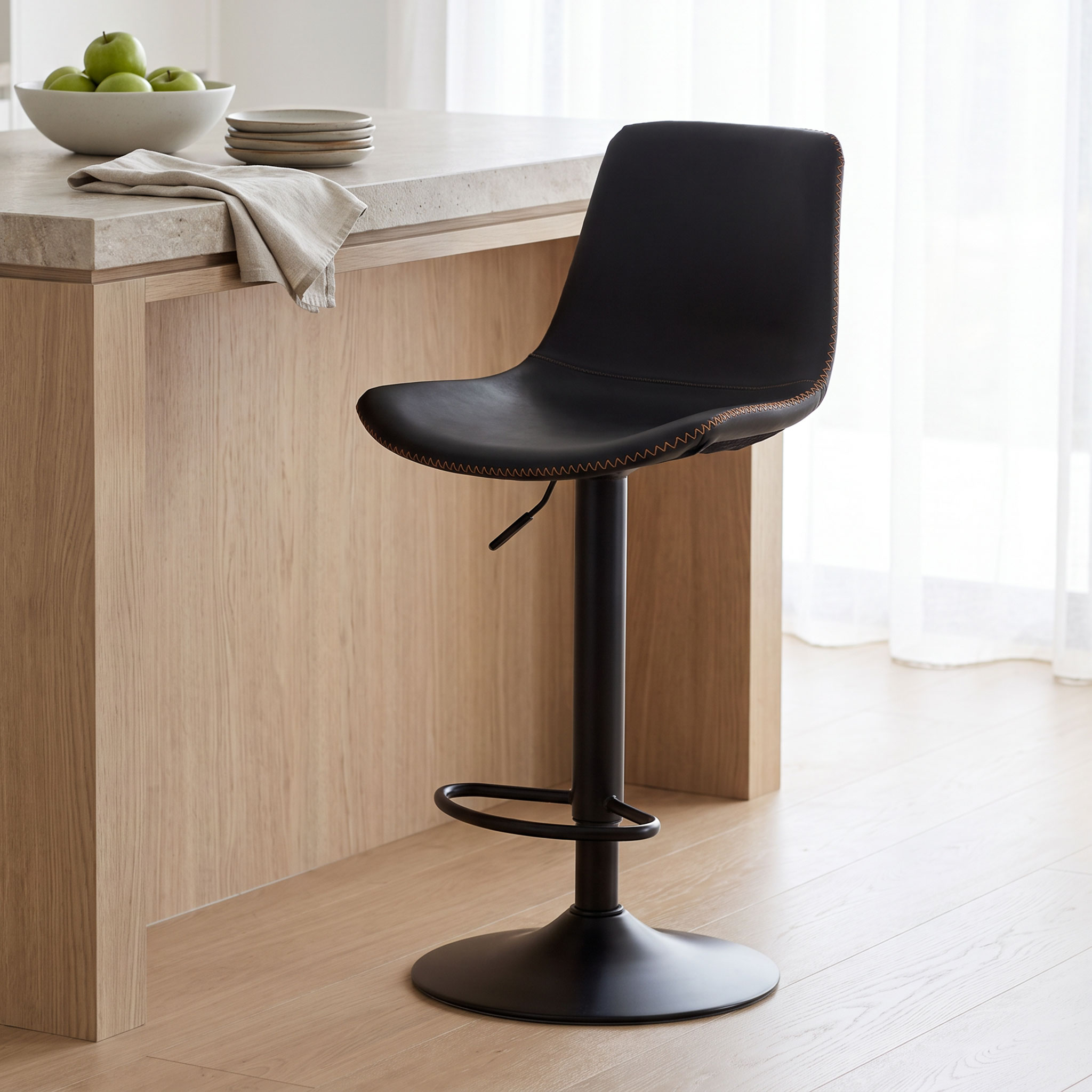 Vintage Gaslift Barstool, Black
