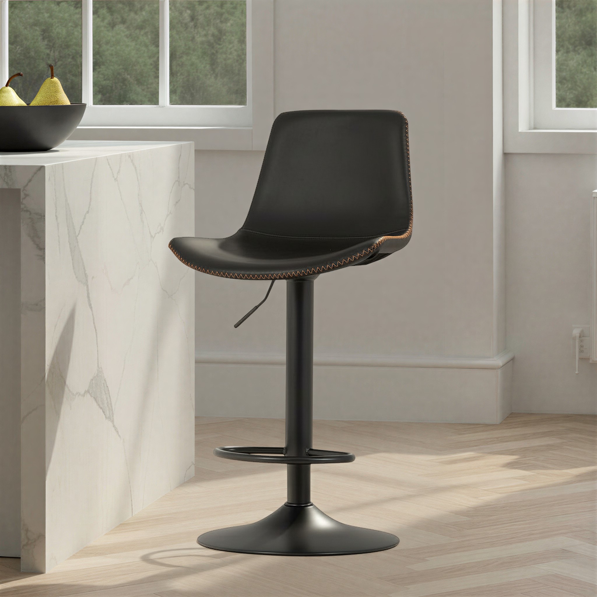 Vintage Gaslift Barstool, Black