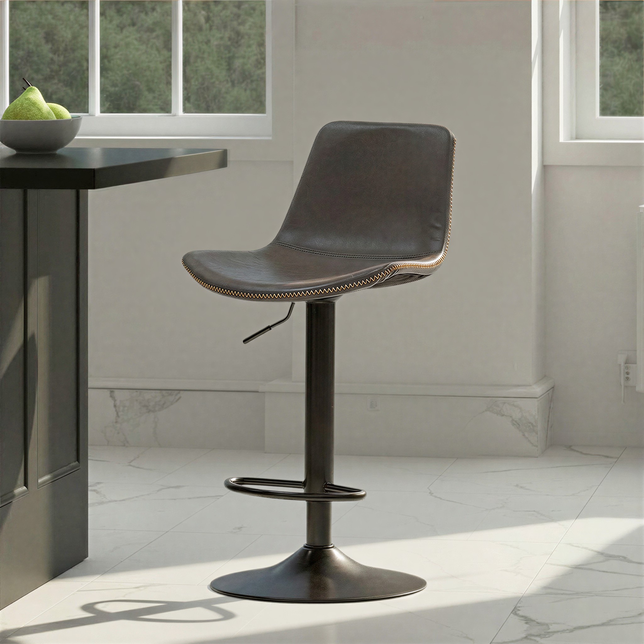 Vintage Gaslift Barstool, Grey