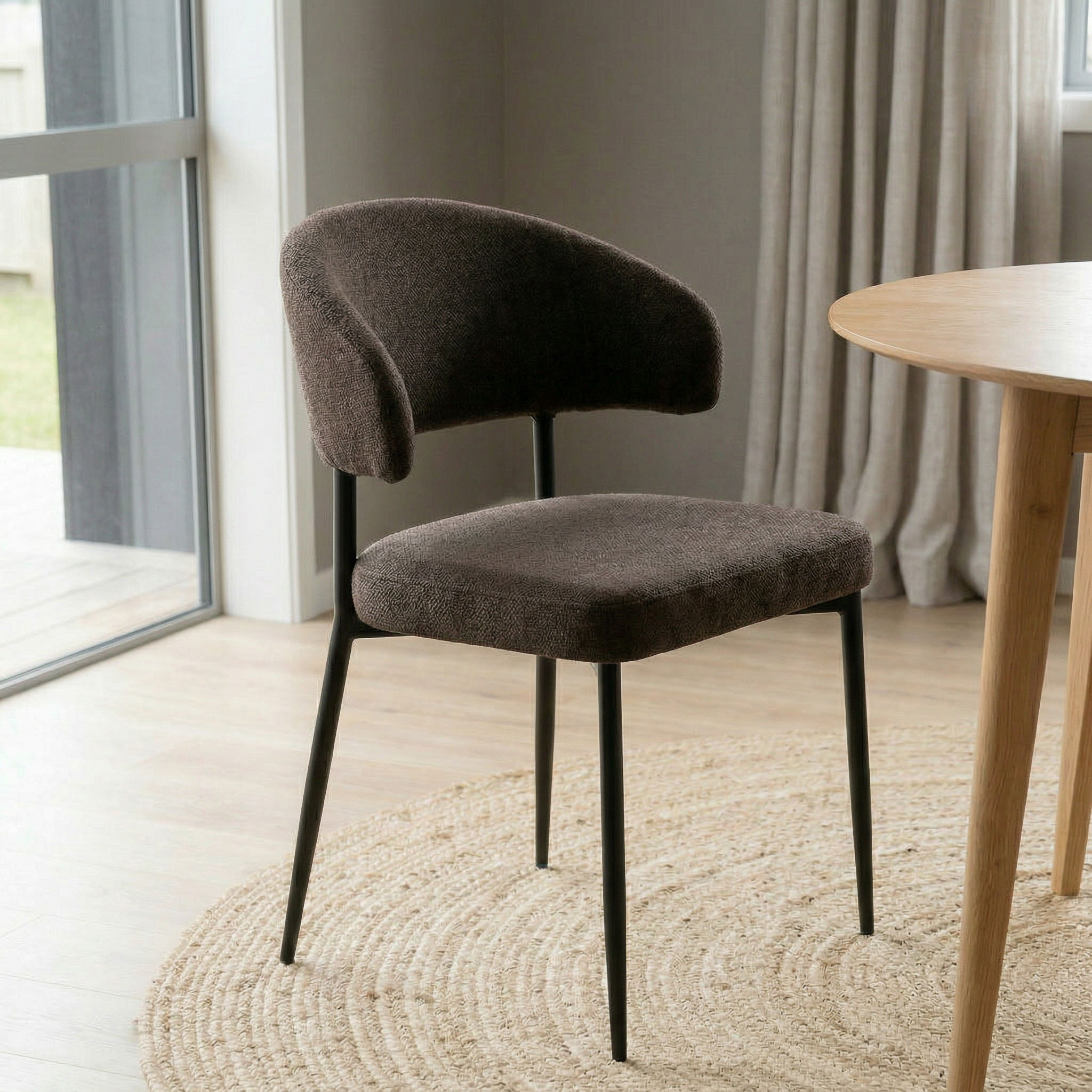 Whitly Dining Chair, Dark Brown