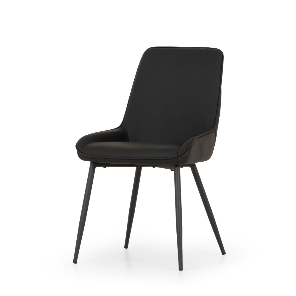 Brookby Dining Chair With Metal Leg, Black
