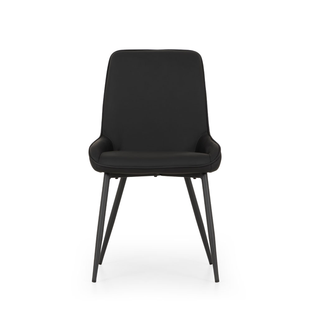 Brookby Dining Chair With Metal Leg, Black