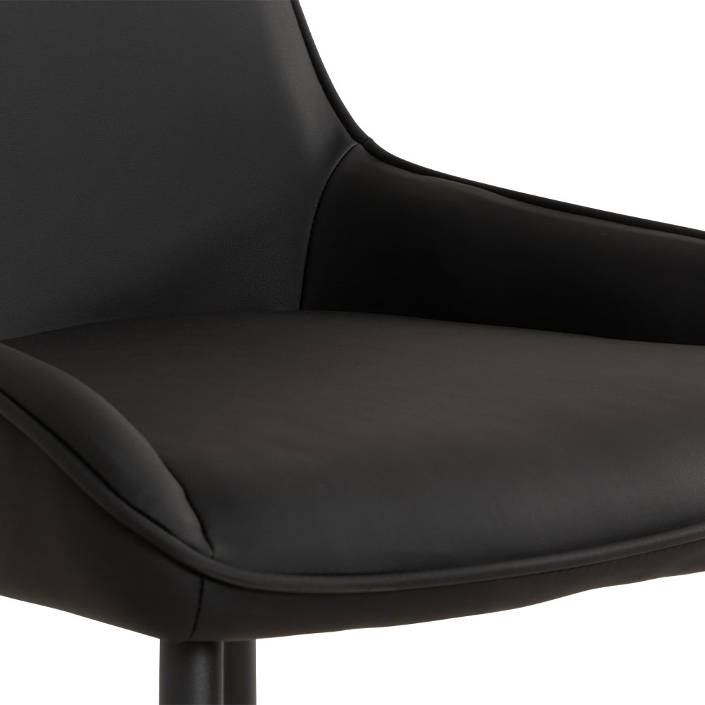 Brookby Dining Chair With Metal Leg, Black