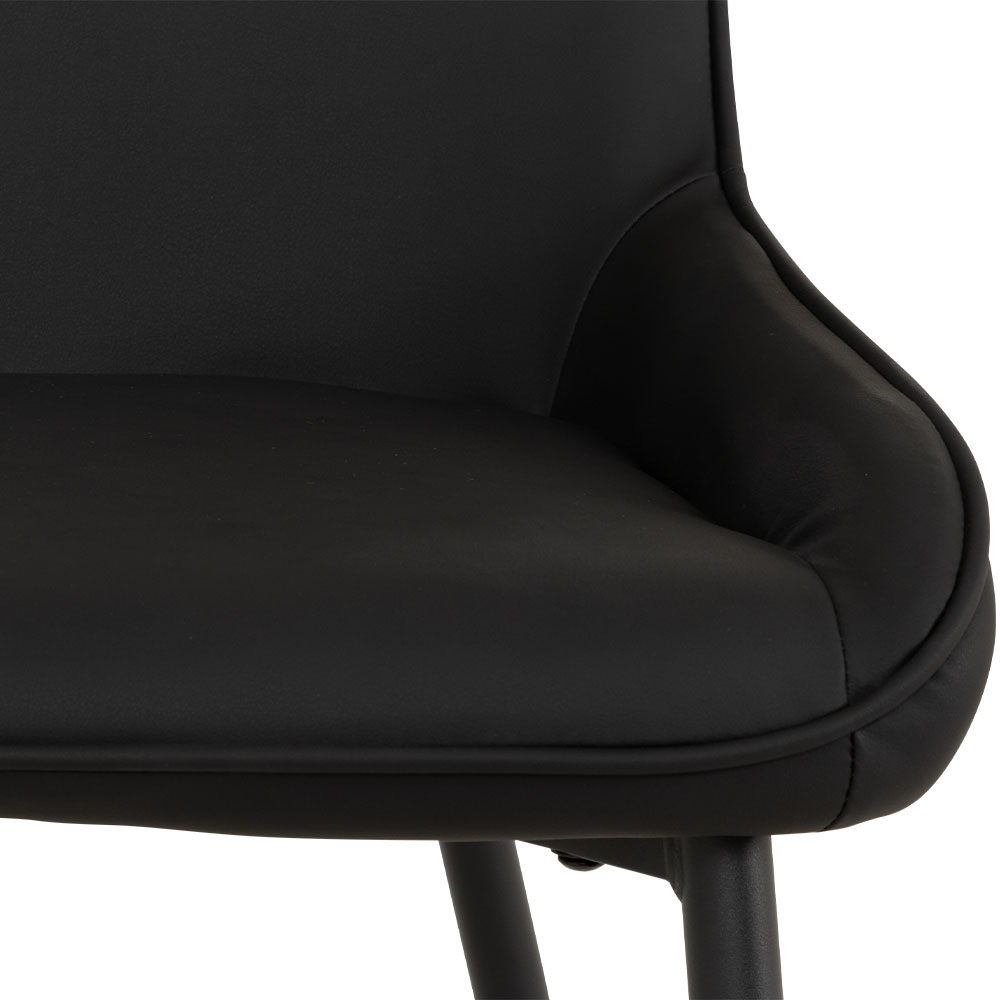 Brookby Dining Chair With Metal Leg, Black