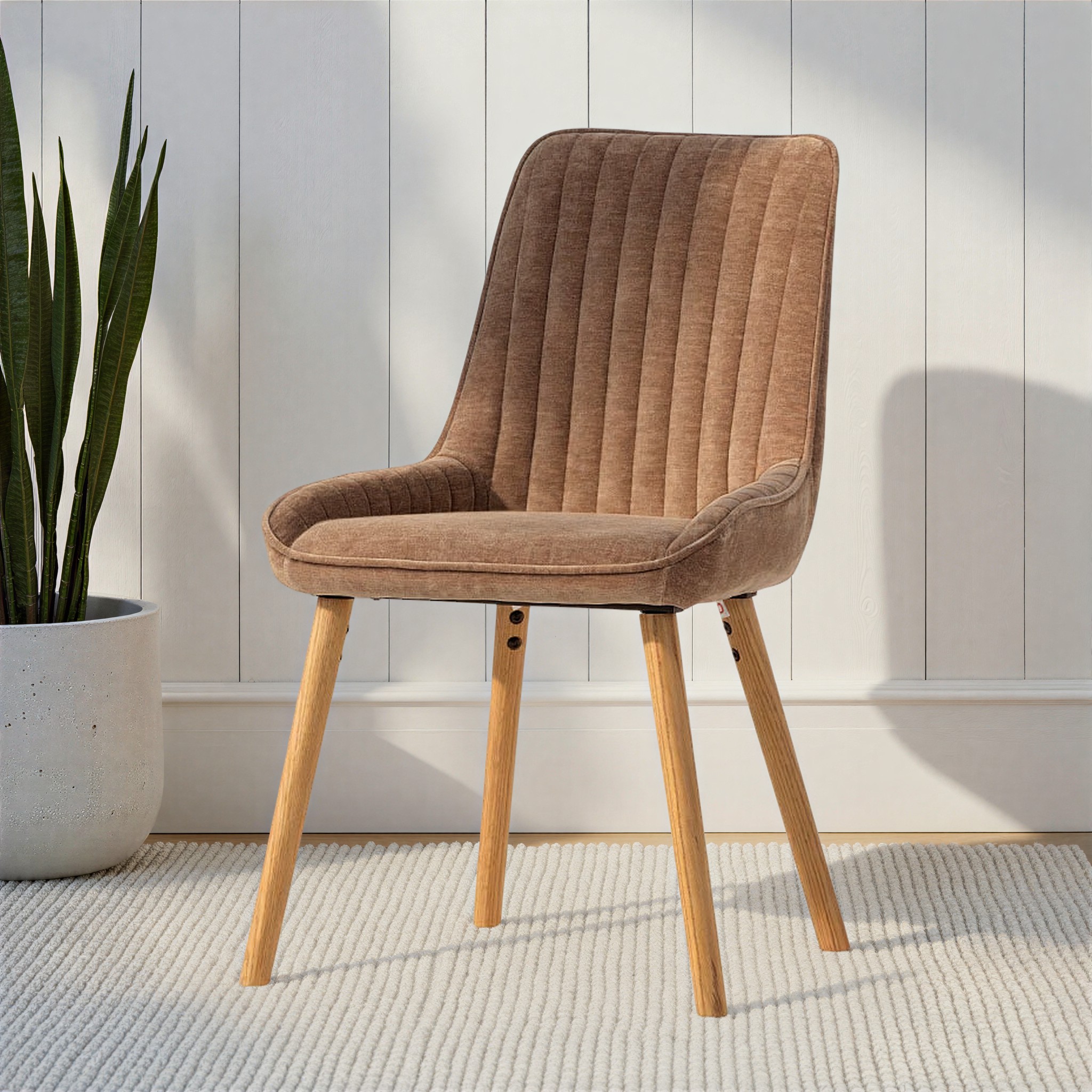 Parker Dining Chair With Oak Wood, Chocolate