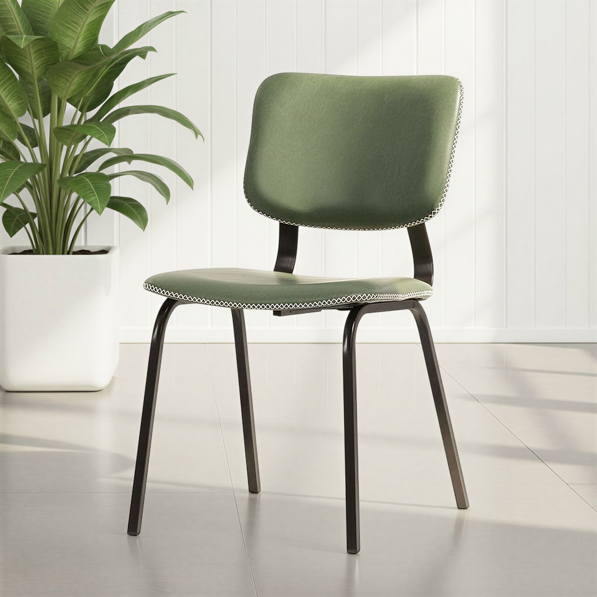 Vintage School Chair, Green