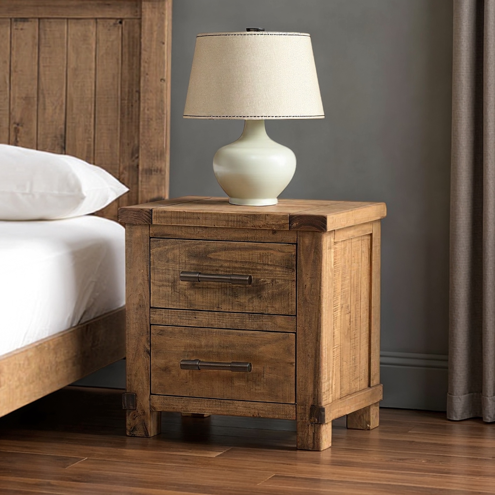 Industrial 2 Drawer Bedside