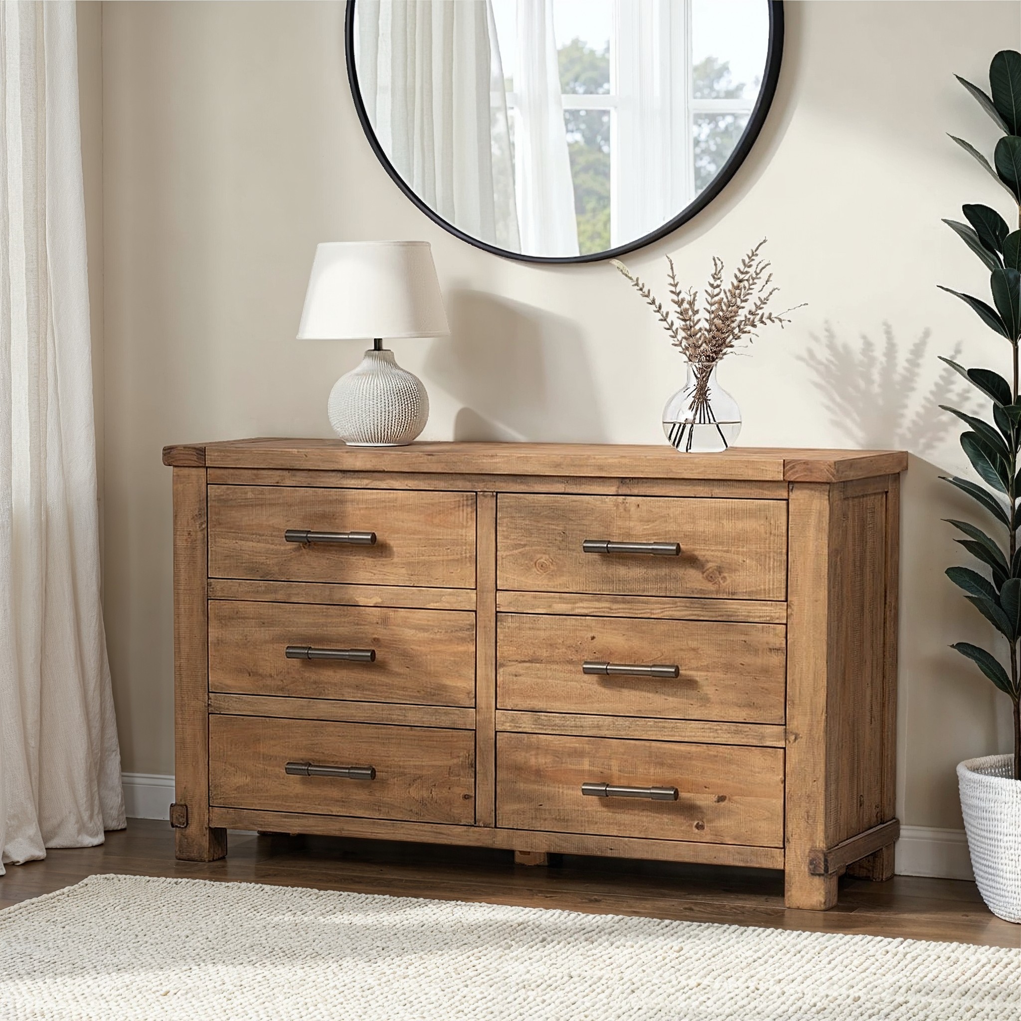 Industrial 6 Drawer Lowboy