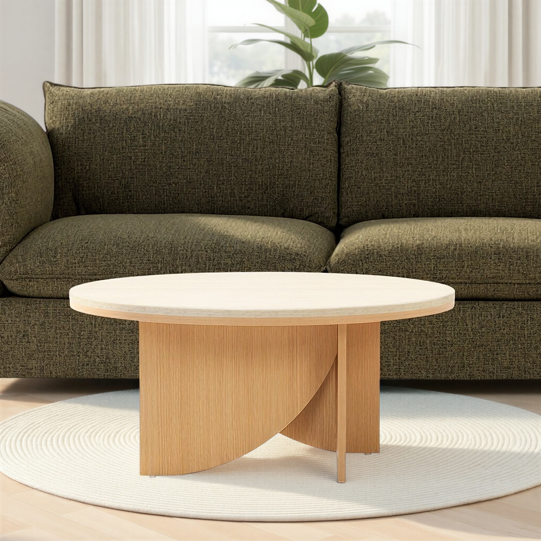 Isla Round Coffee Table KD, Light Oak
