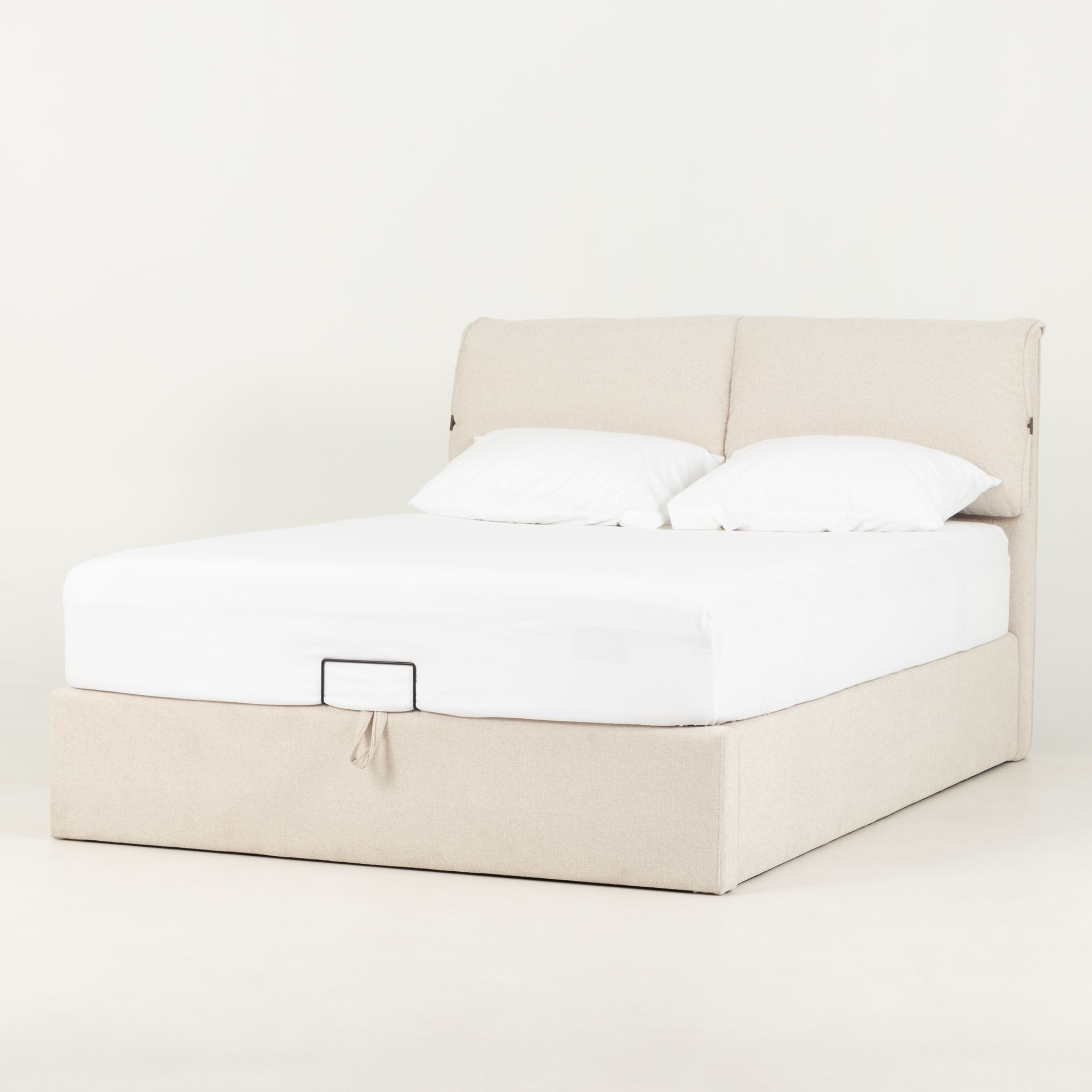 Sabina Lift Up Queen Bed Frame, Oatmeal