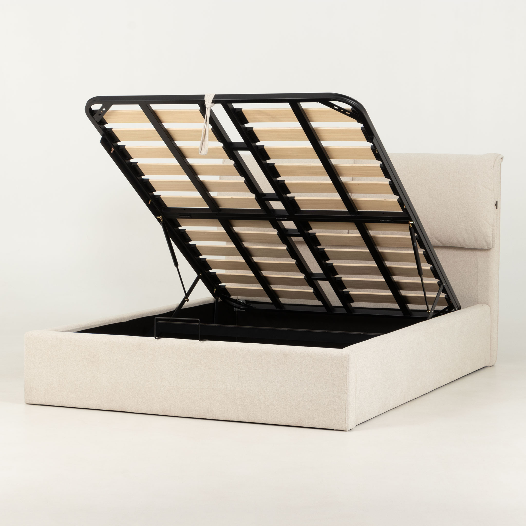 Sabina Lift Up Queen Bed Frame, Oatmeal