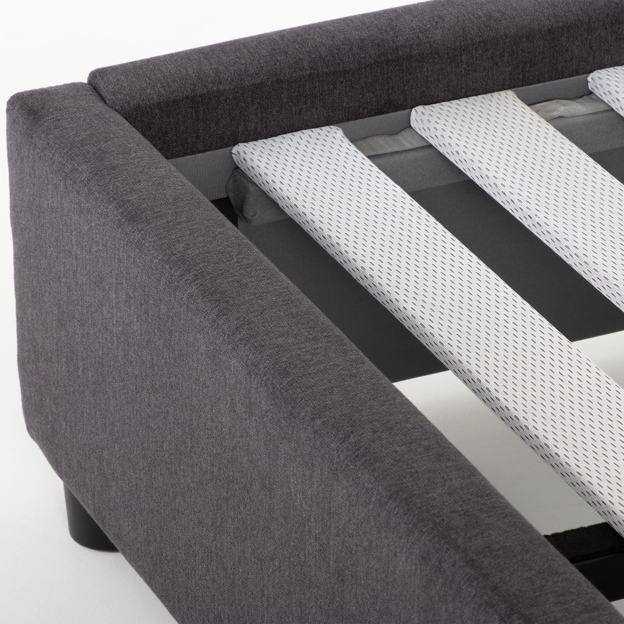 Elise Double Bed Base, Charcoal