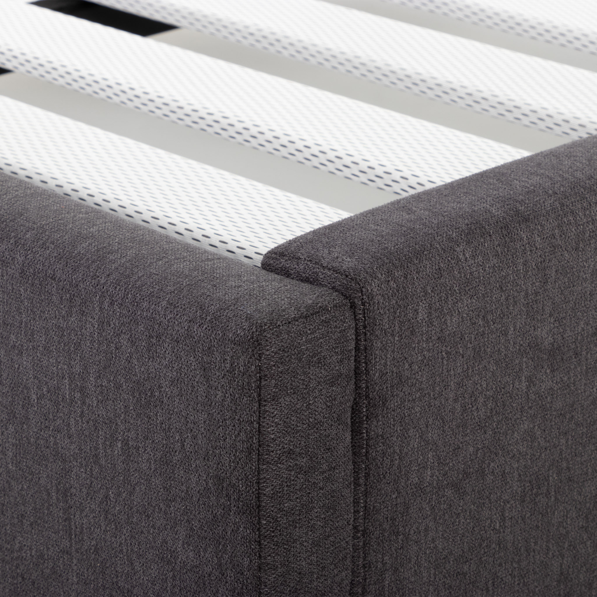 Elise King Single Bed Base, Charcoal