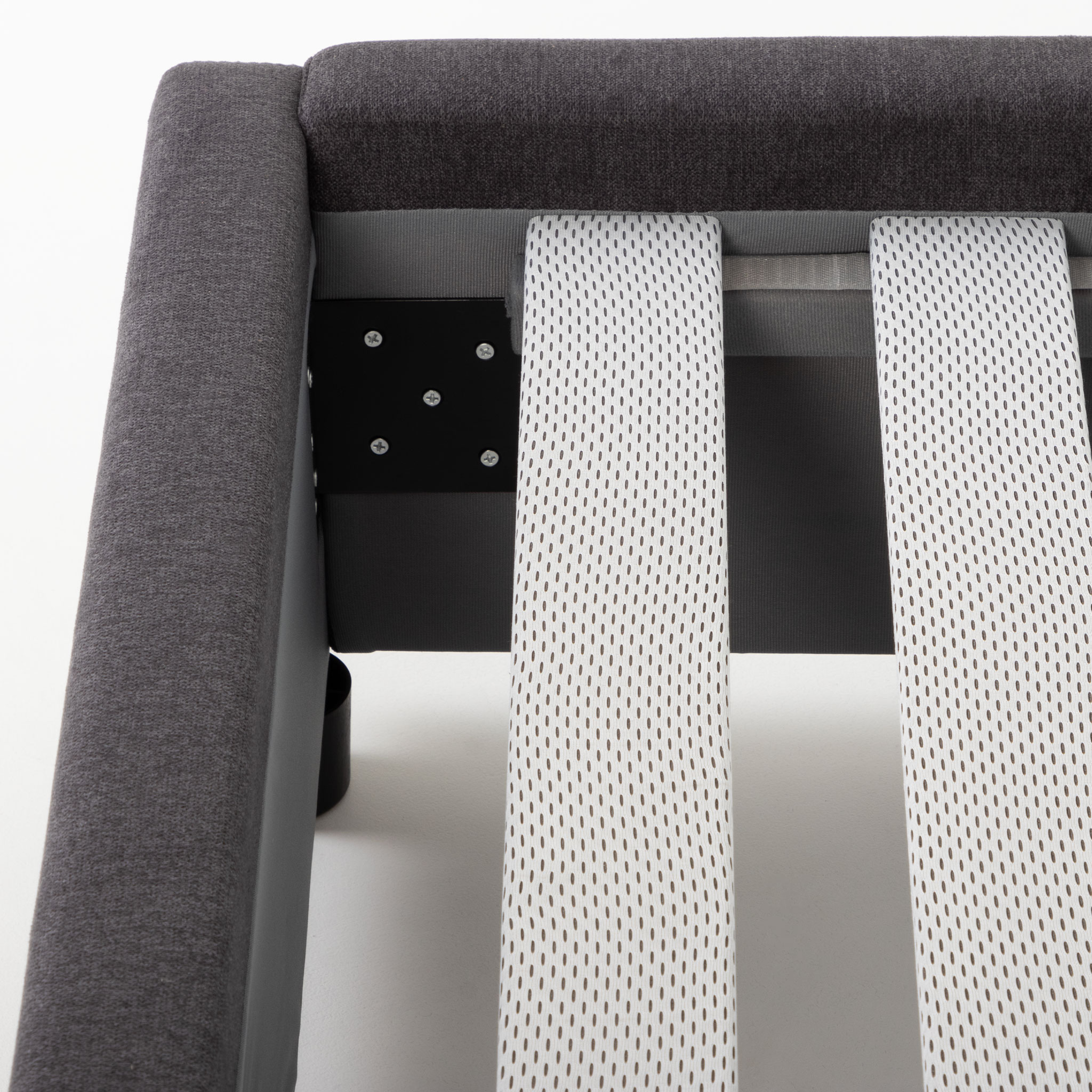 Elise King Single Bed Base, Charcoal