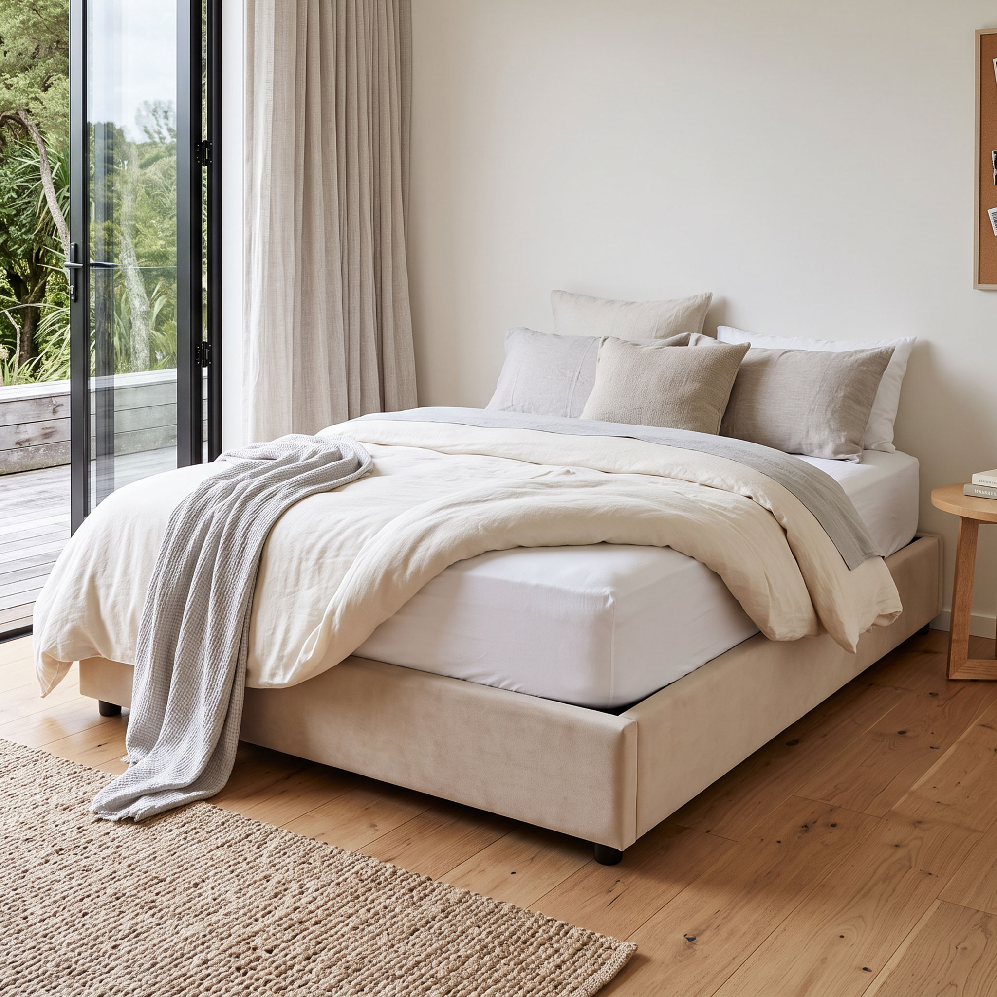 Elise Double Bed Base, Taupe