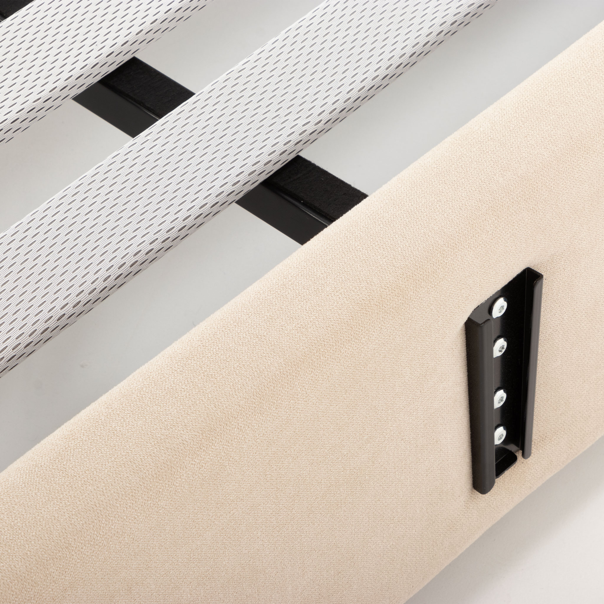 Elise King Single Bed Base, Taupe