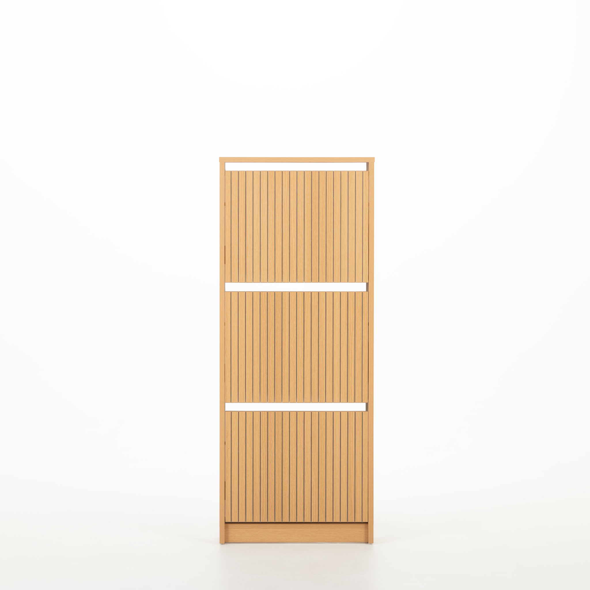 Kesia 3 Drawer Shoe Cabinet KD, Light Oak