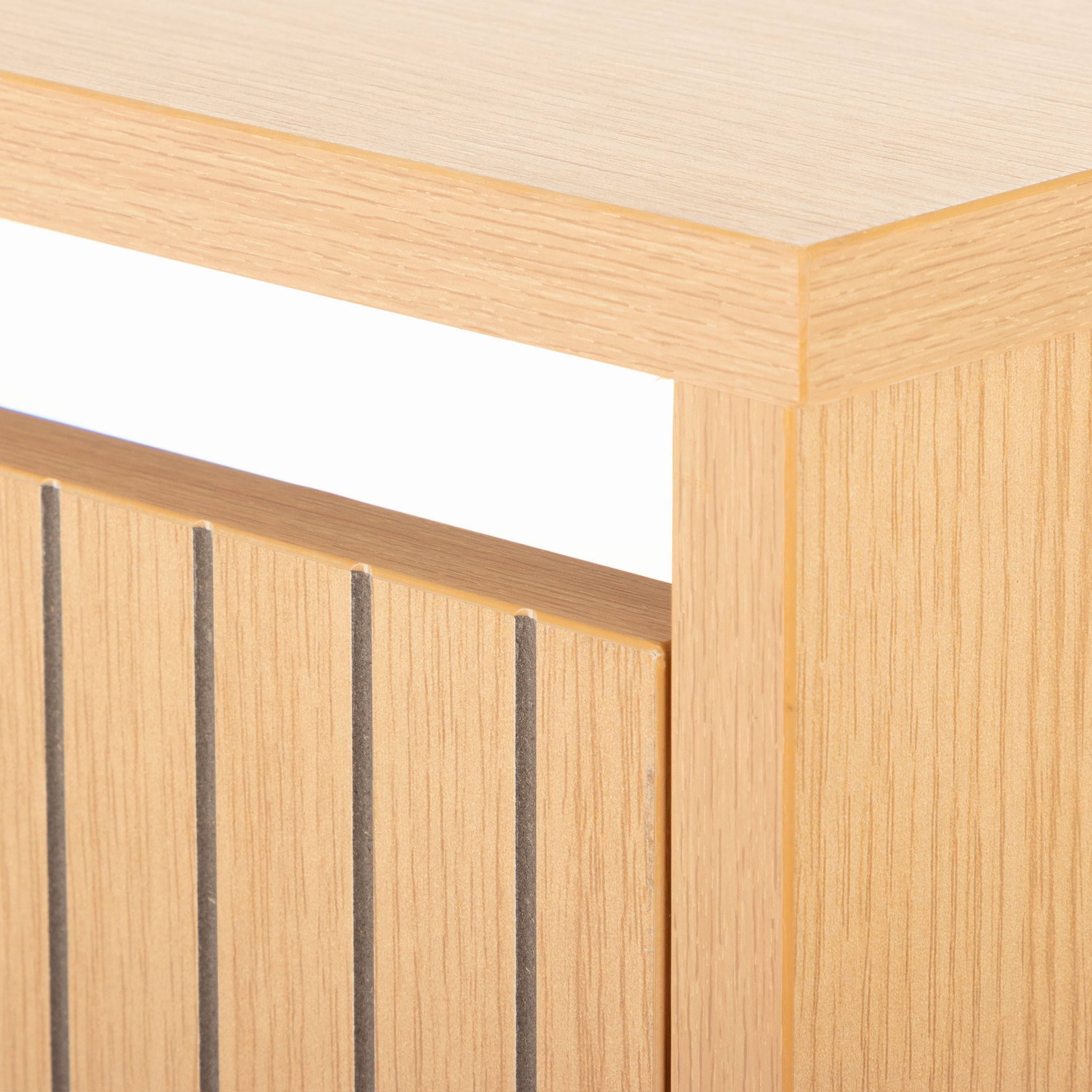 Kesia 3 Drawer Shoe Cabinet KD, Light Oak