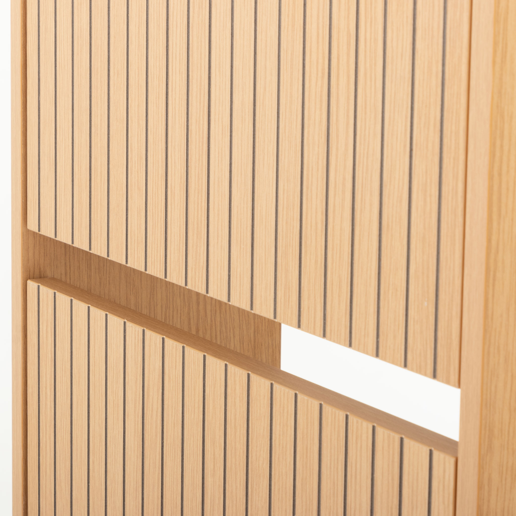 Kesia 4 Drawer Shoe Cabinet KD, Light Oak