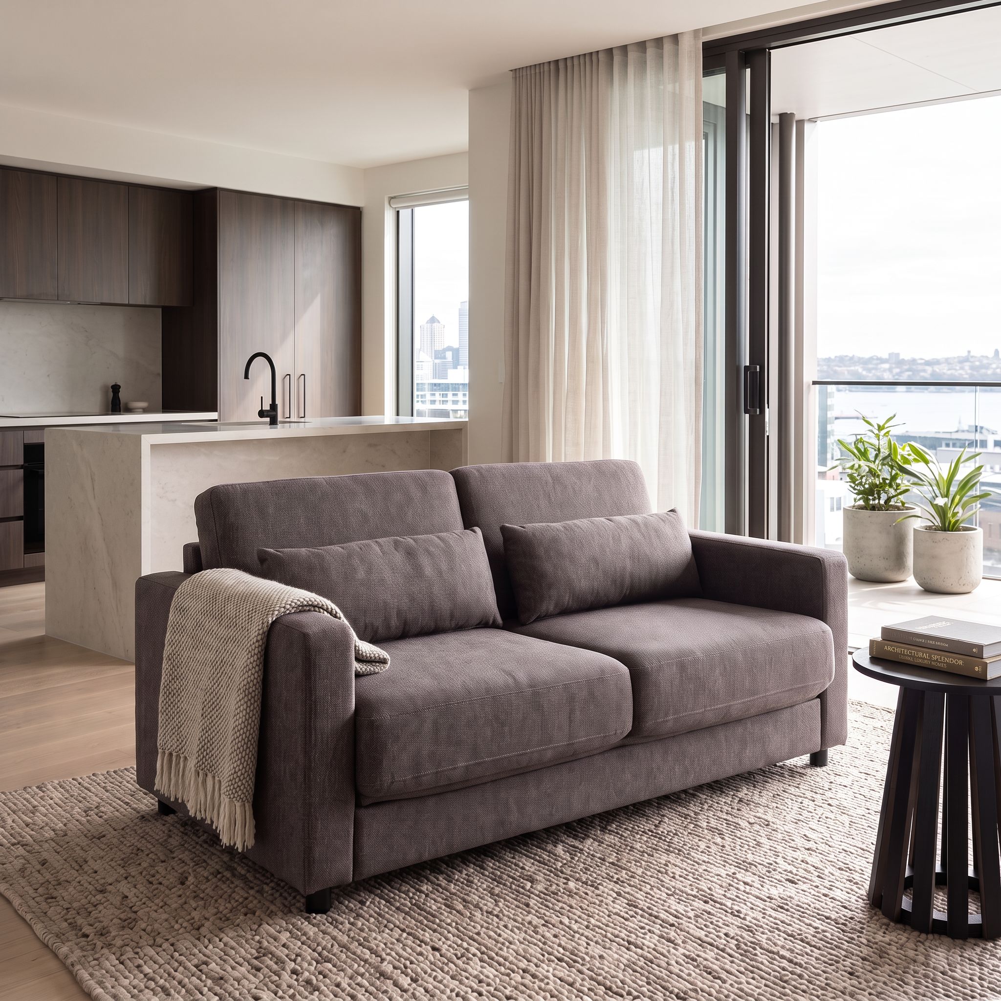 Dawson Sofa Bed, Charcoal