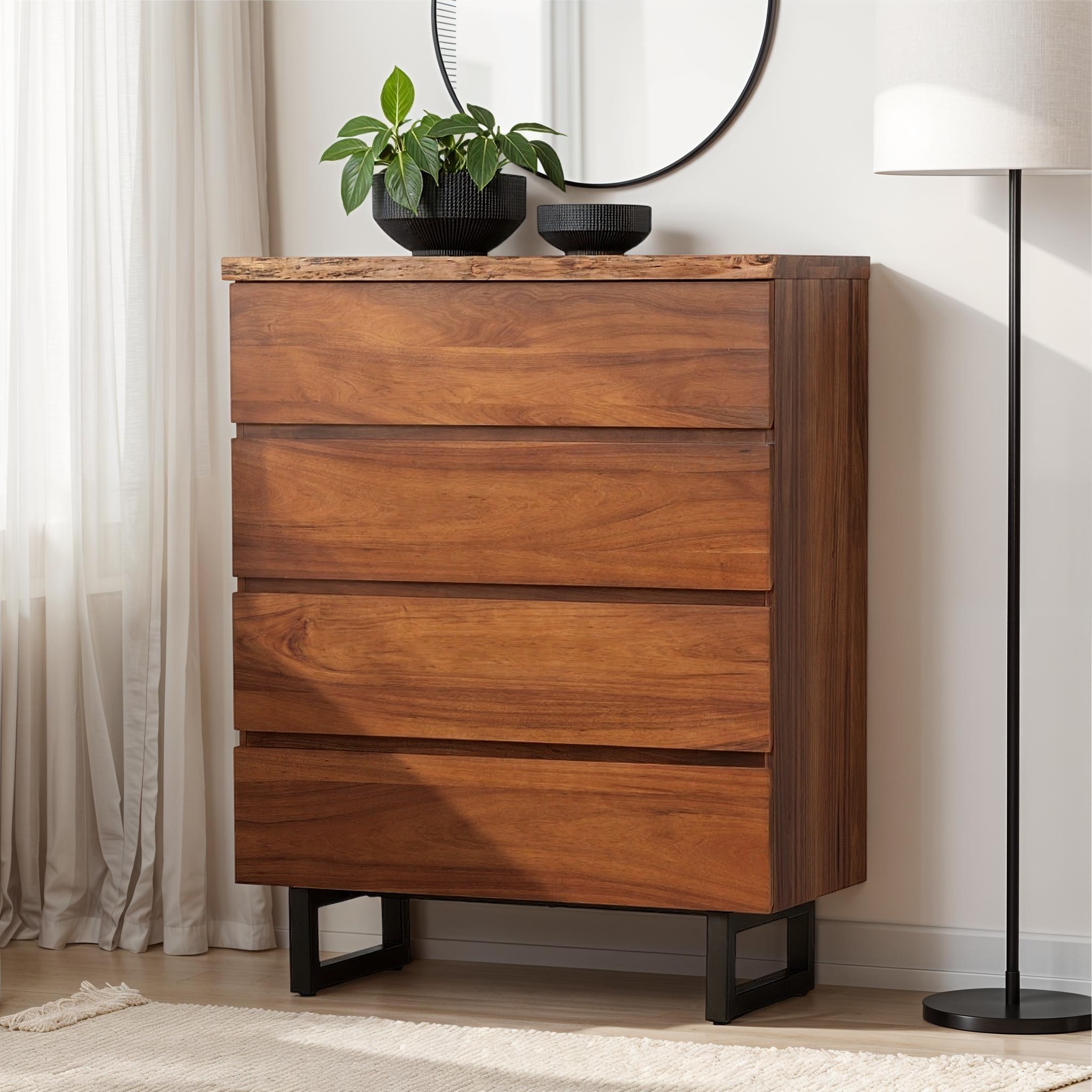 Tipaz 4 Drawer Tallboy Live Edge