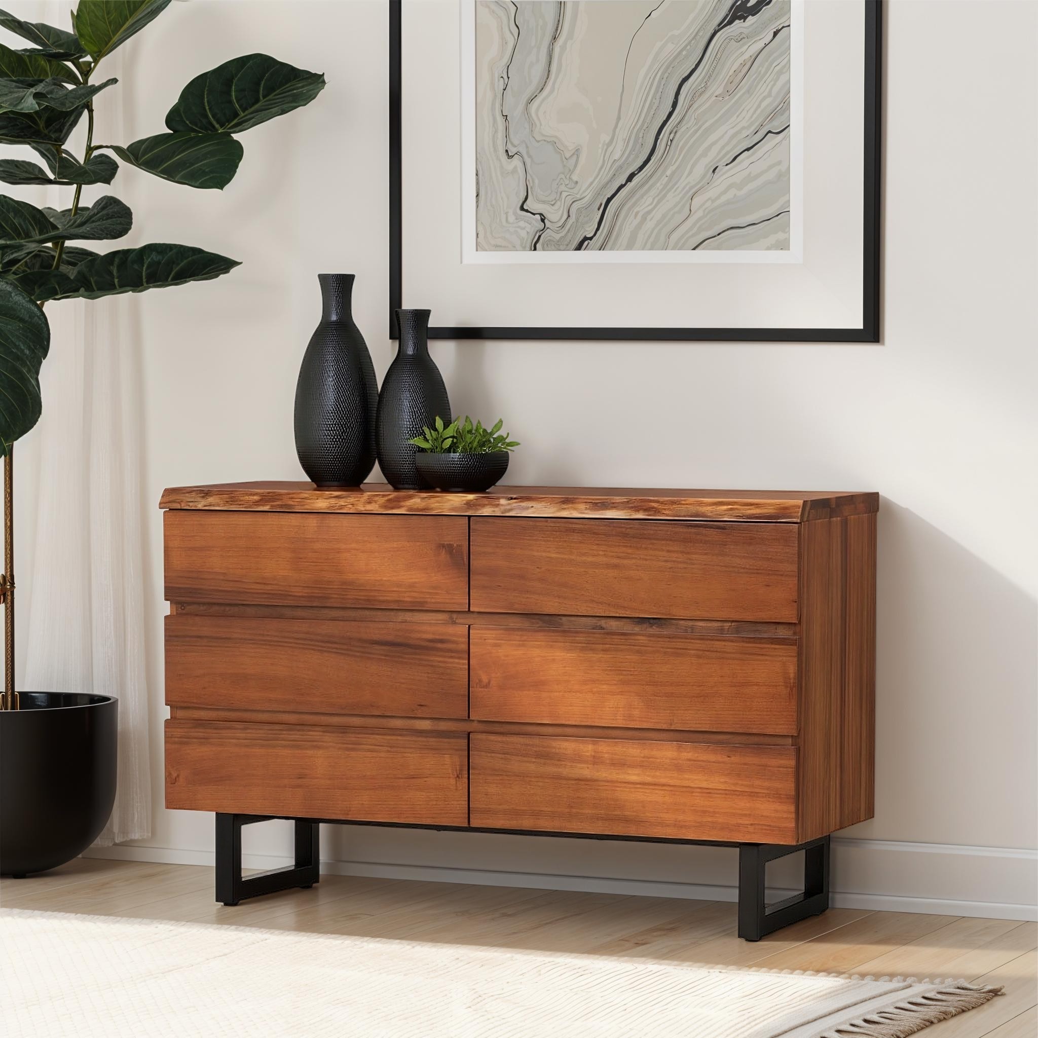 Tipaz 6 Drawer Lowboy Live Edge