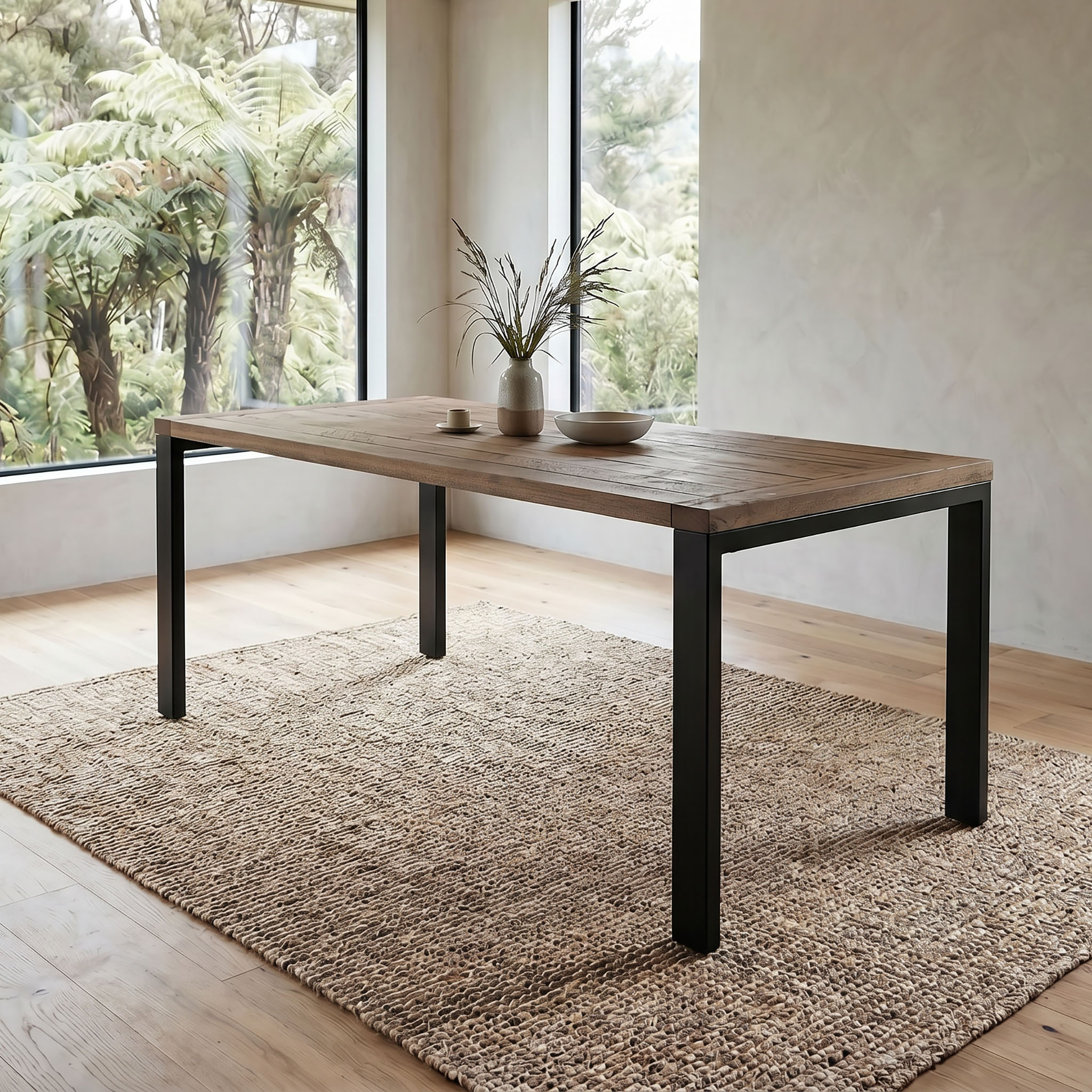 Barnwood Dining Table W180, Dark