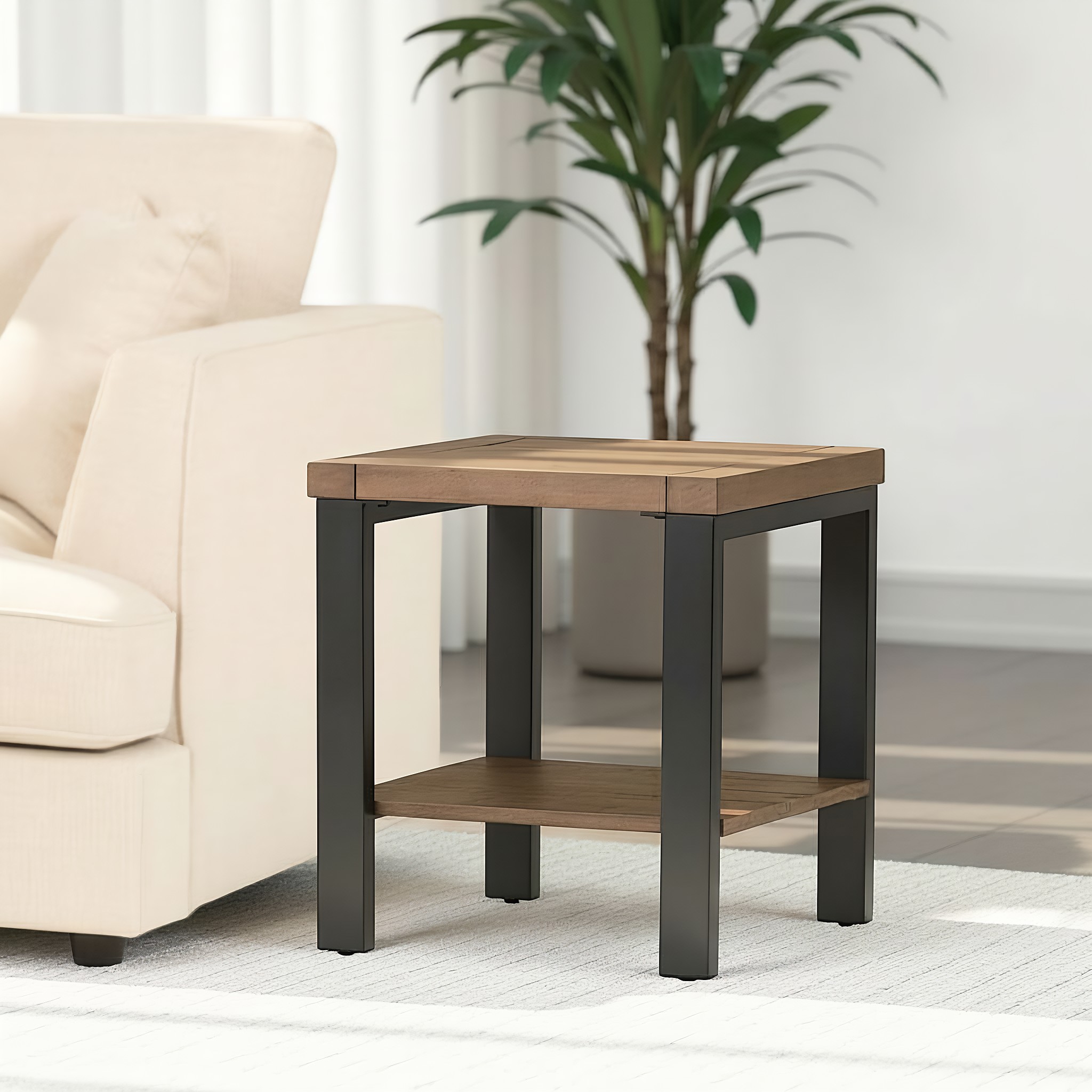 Barnwood Side Table, Dark