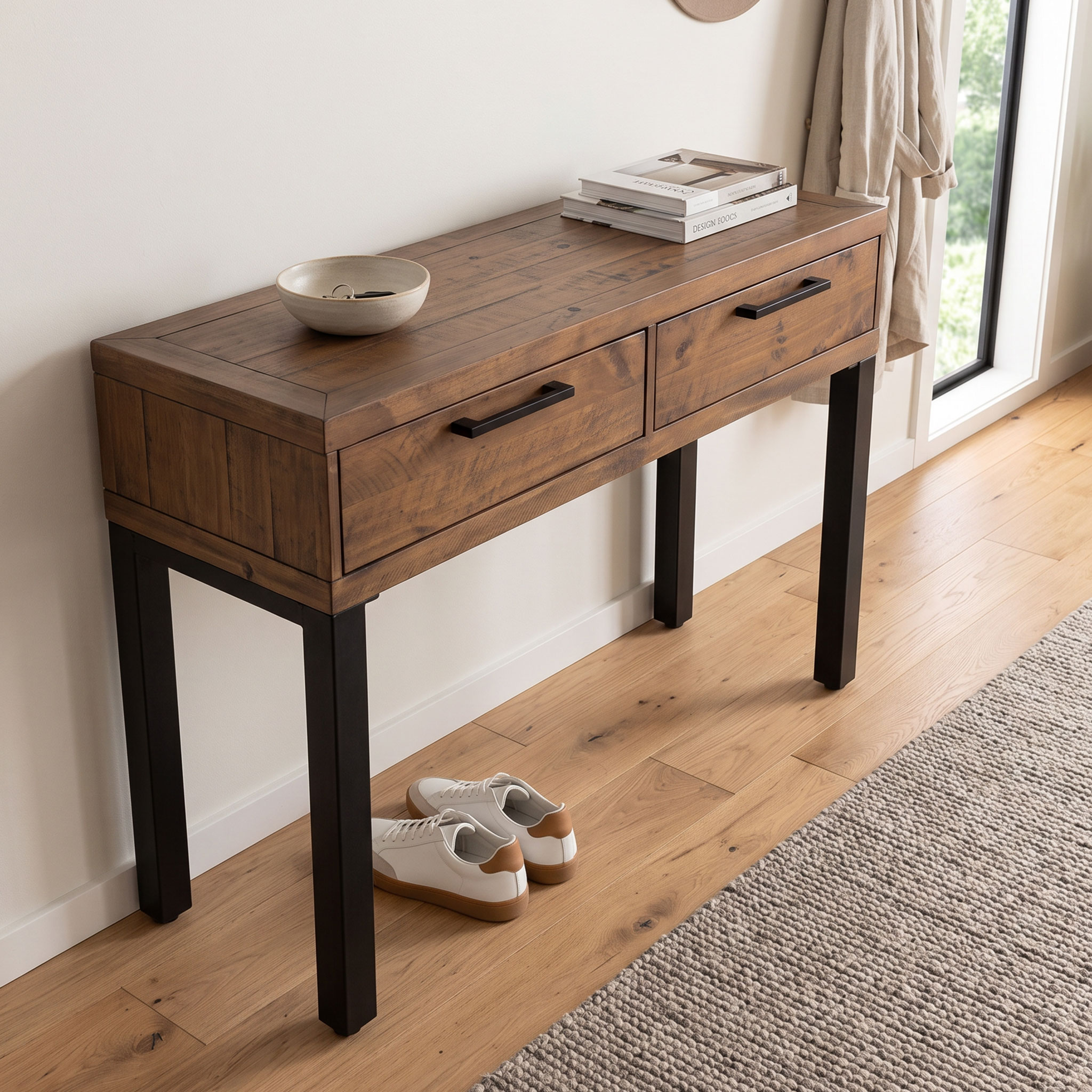 Barnwood Console Table, Dark