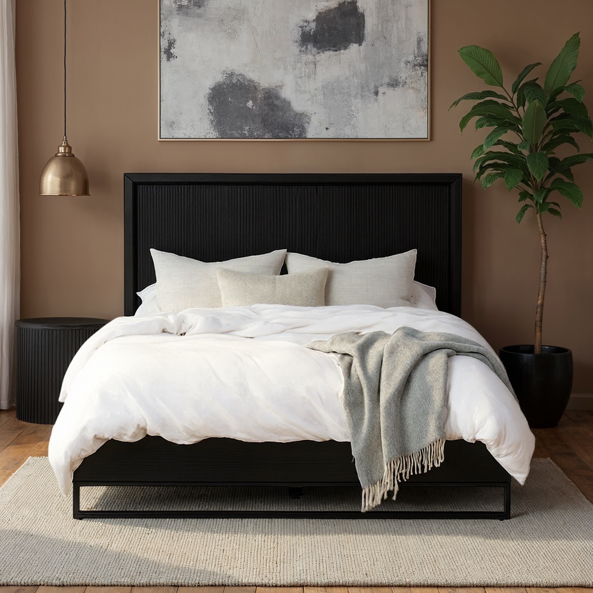 Oslo Queen Bed Frame, Dark