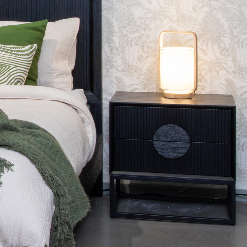 Oslo 2 Drawer Bedside, Dark