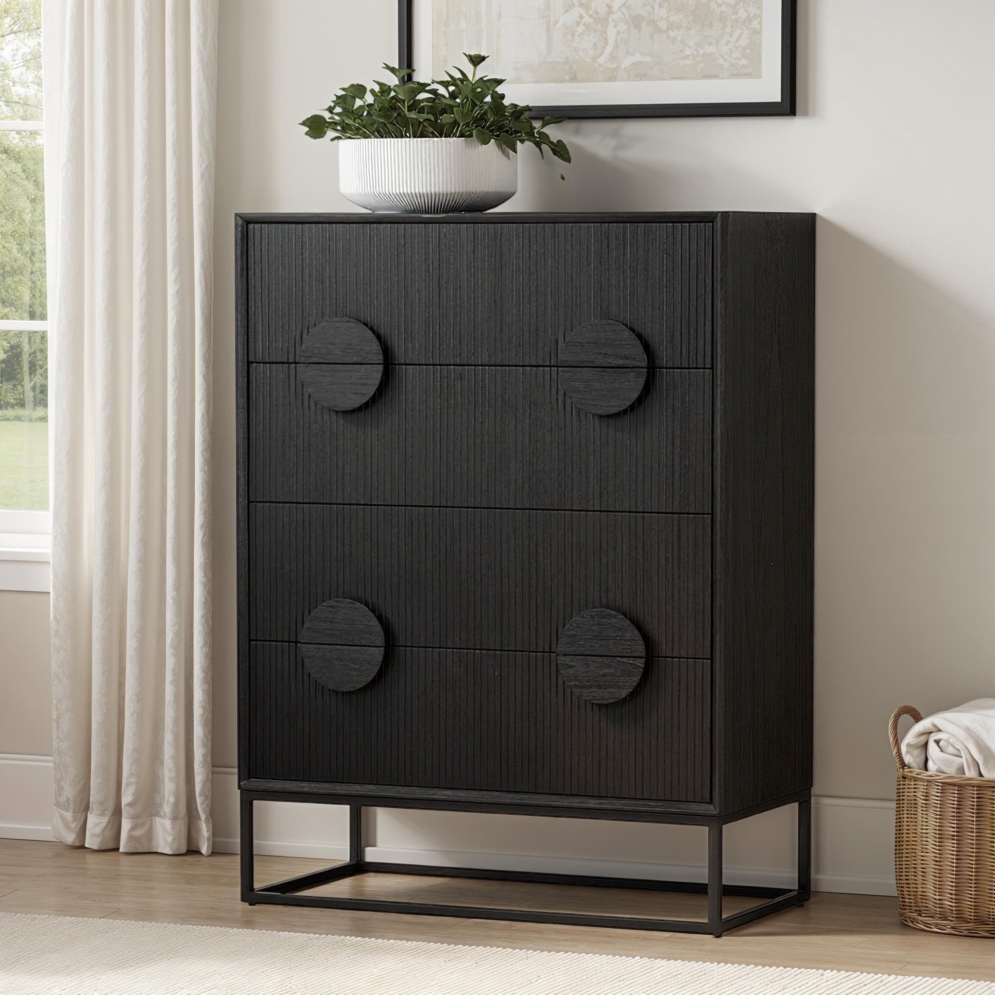 Oslo 4 Drawer Tallboy, Dark