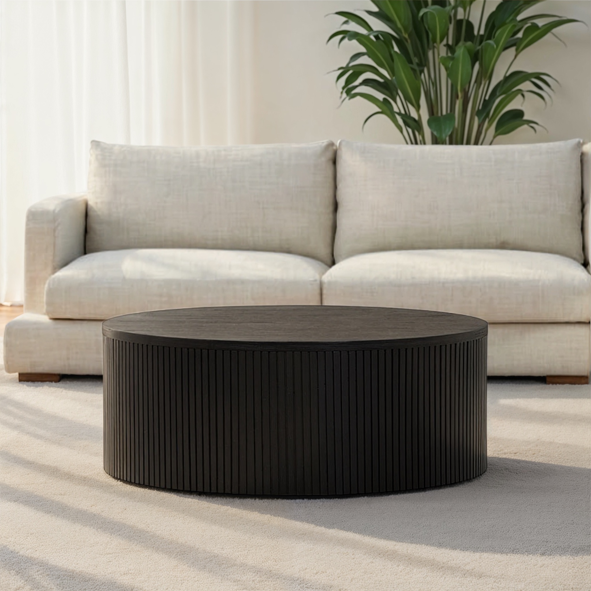 Oslo Round Coffee Table, Dark