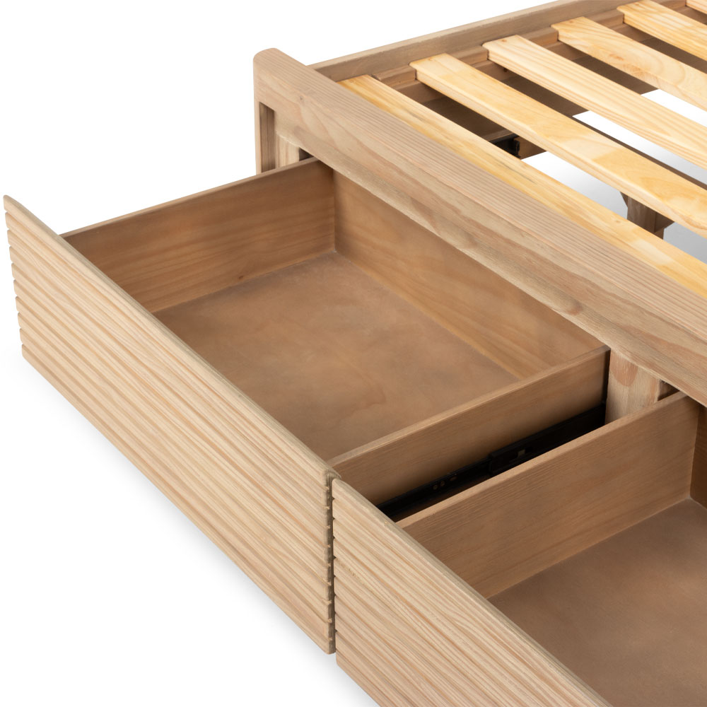 Bromley Super King Bed Frame With Drawers, Light