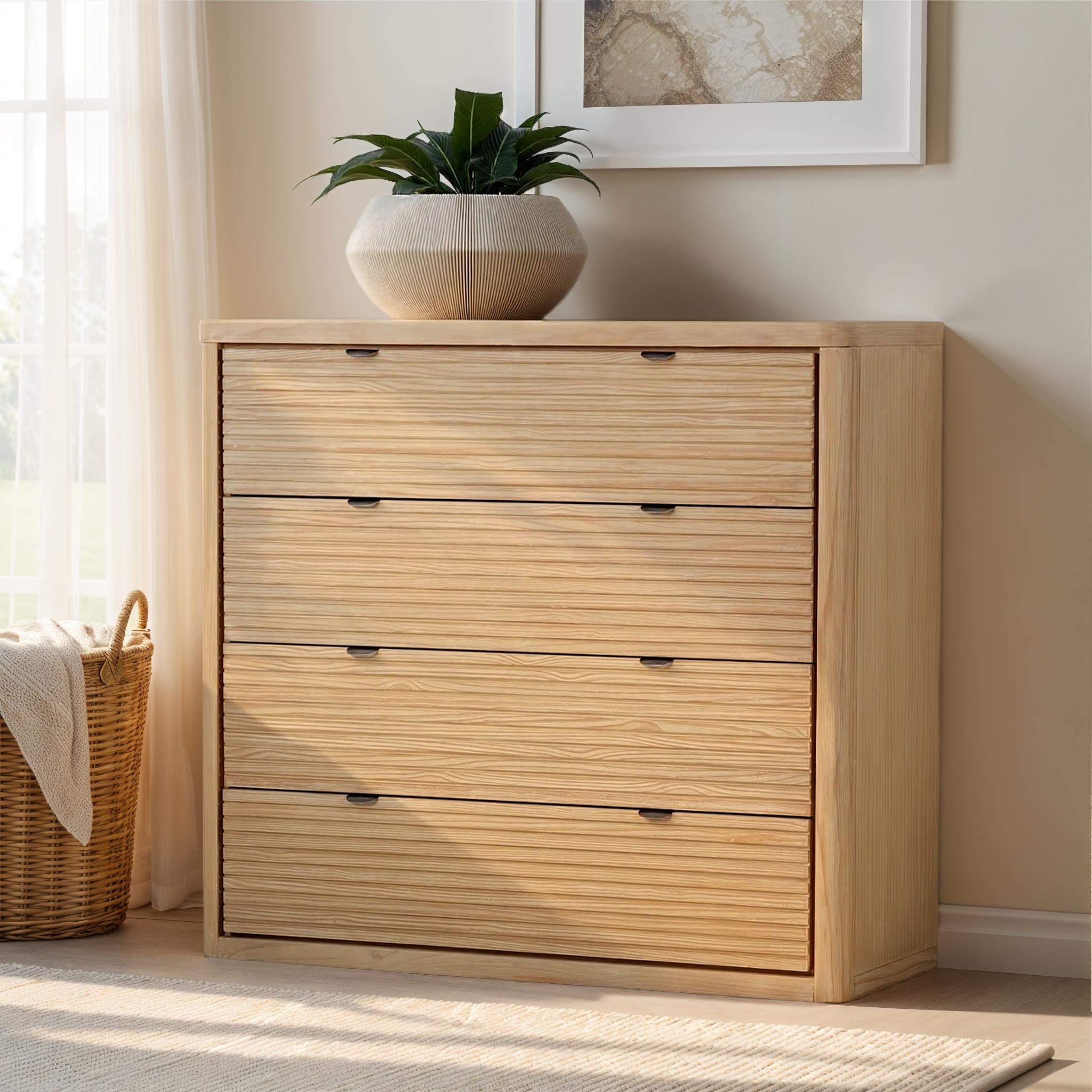 Bromley 4 Drawer Tallboy, Light