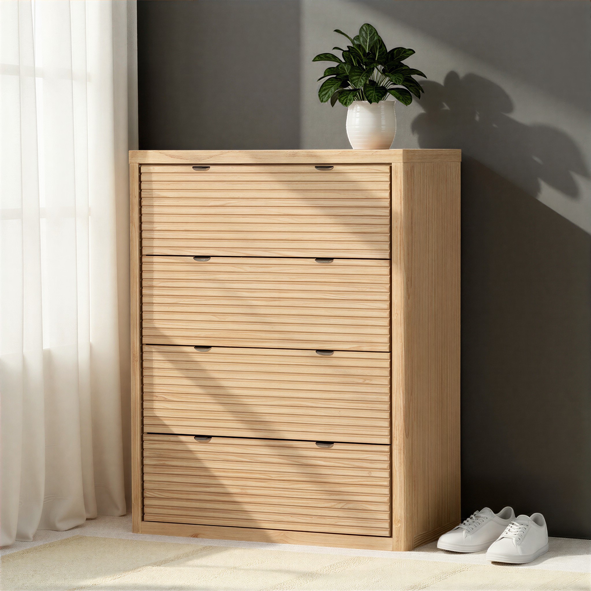 Bromley 4 Drawer Tallboy - W95, Light