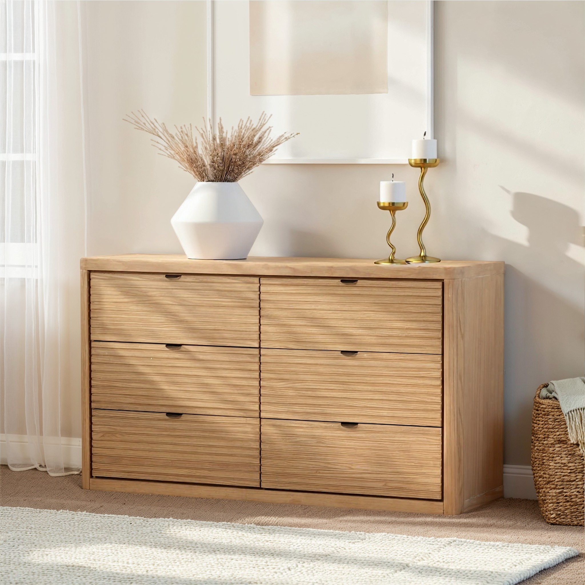 Bromley 6 Drawer Lowboy, Light