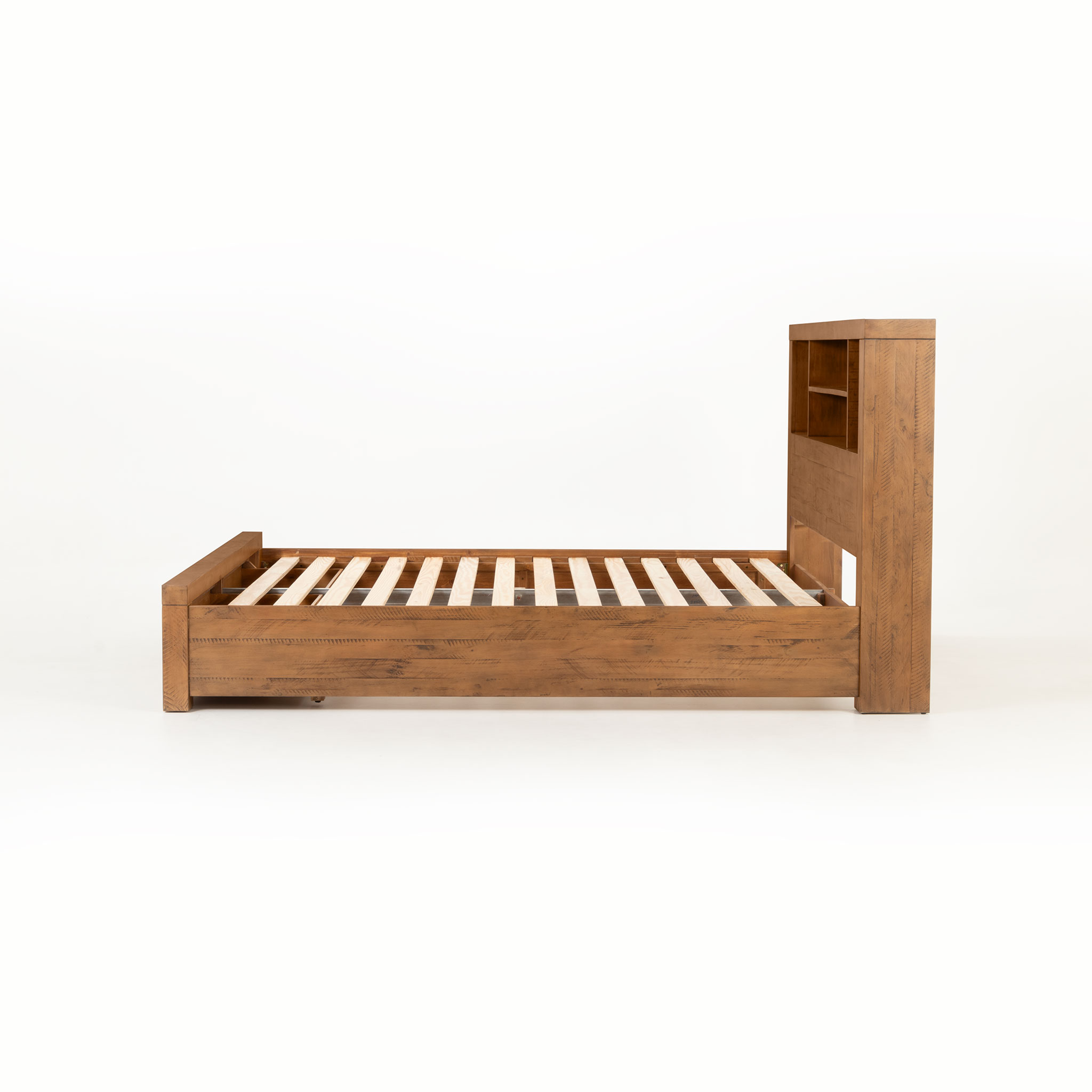 Safin Bookend Super King Bed Frame With Storage, Brown