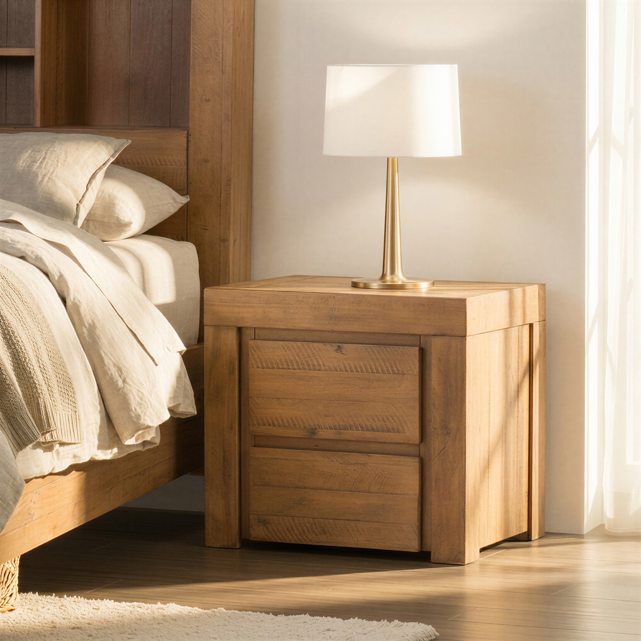 Safin 2 Drawer Bedside, Brown