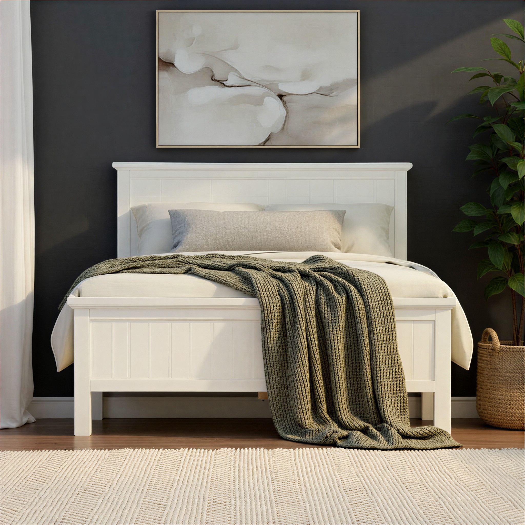 Melve Queen Bed Frame, White