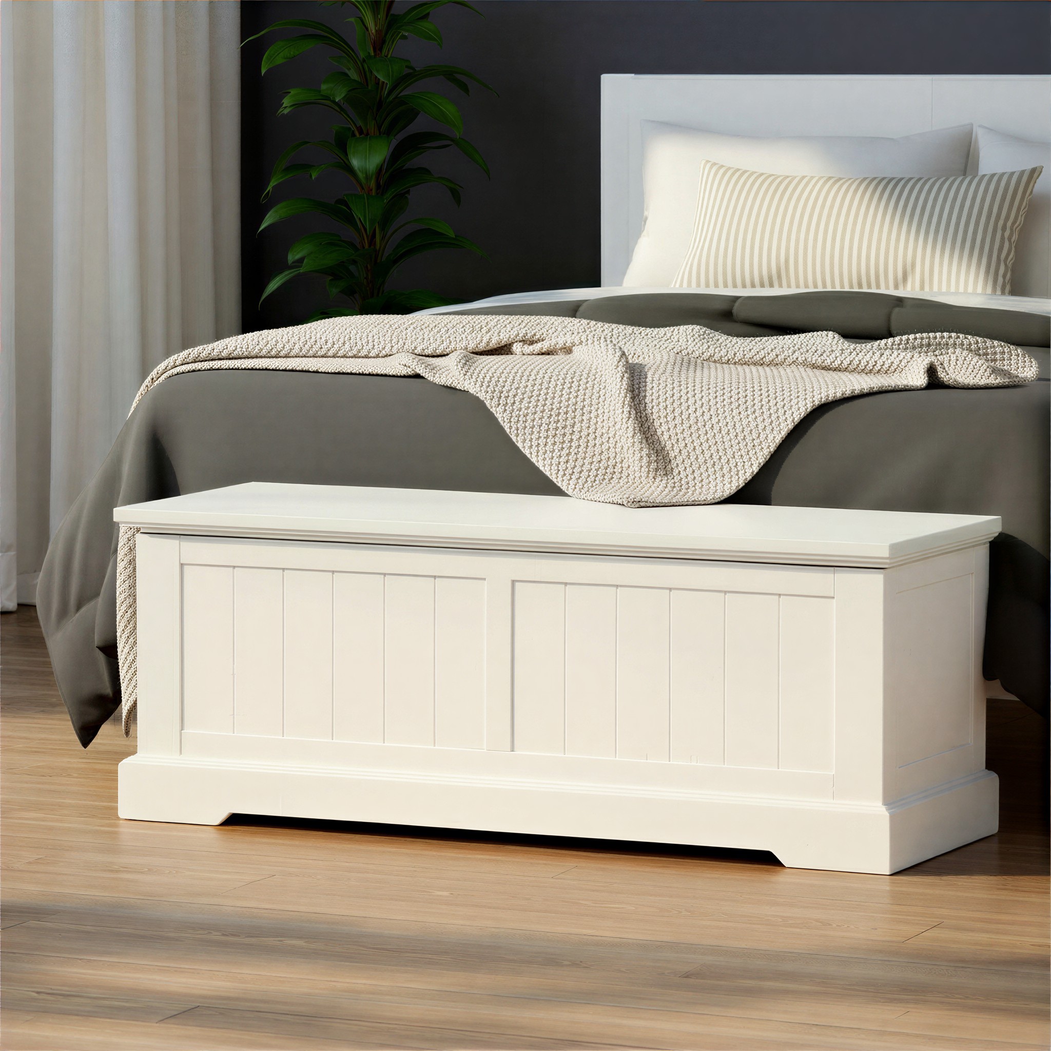Melve Blanket Box, White