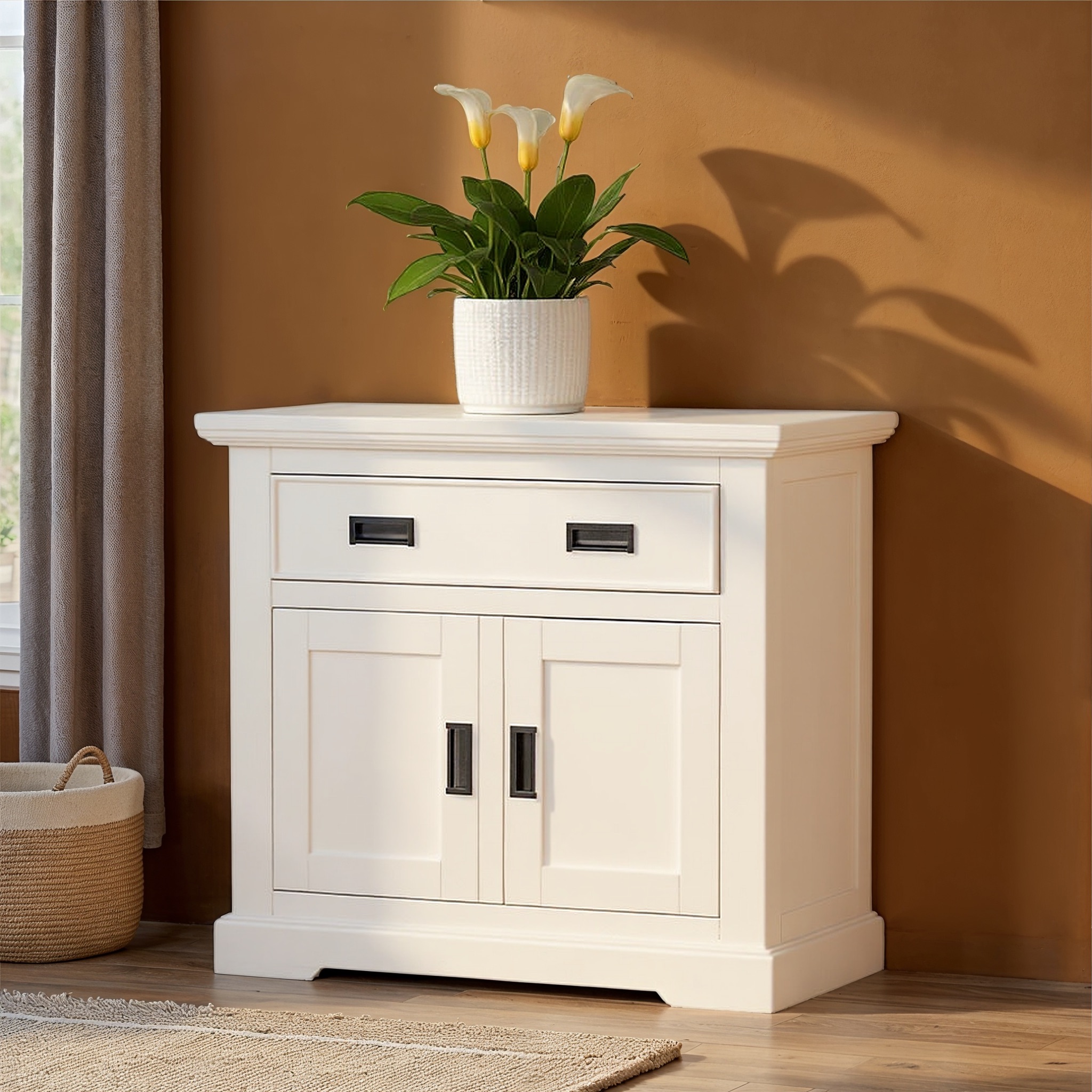 Melve Small Buffet, White