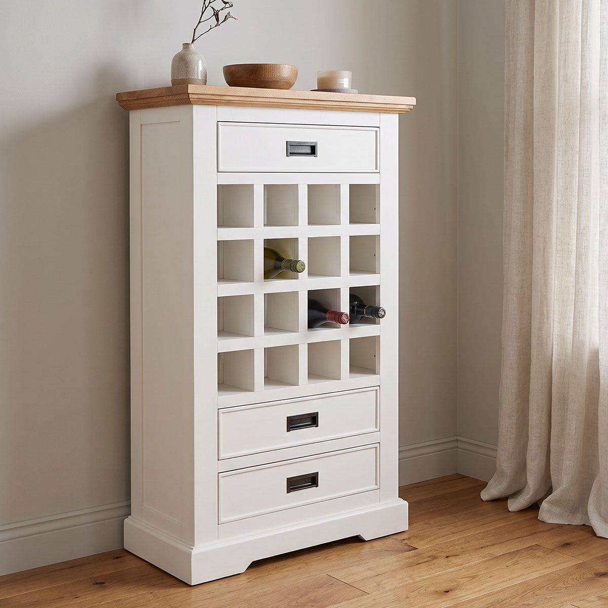 Melve Wine Rack With 3 Drawer