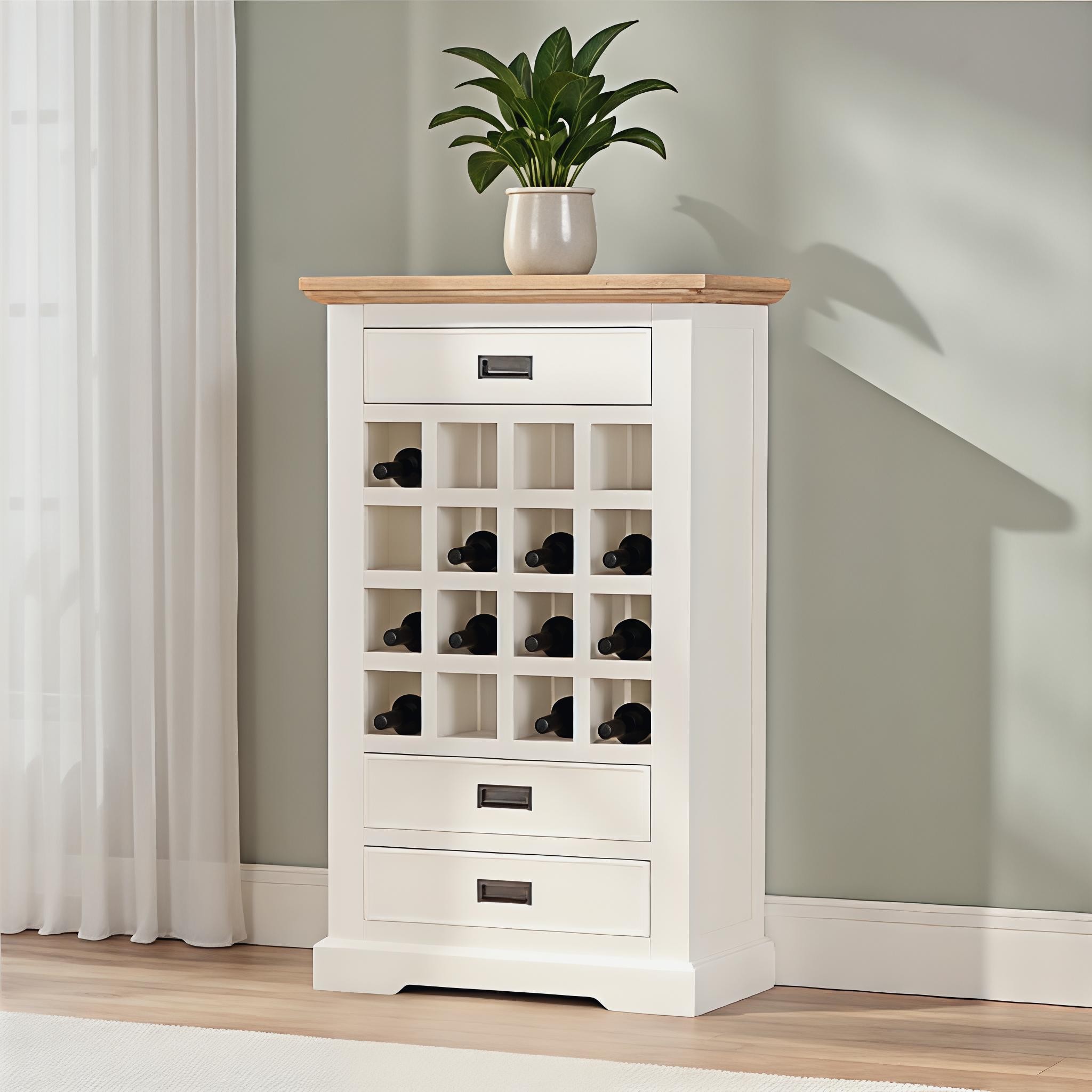 Melve Wine Rack With 3 Drawer