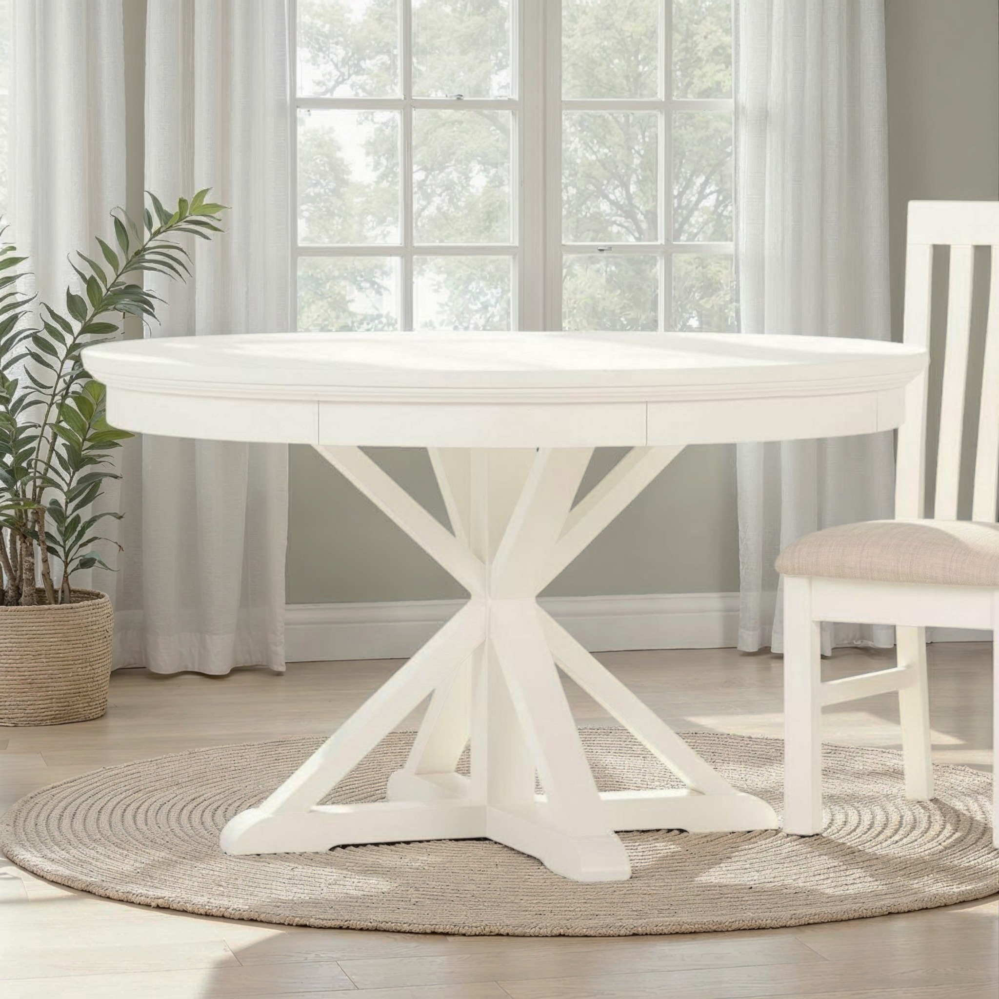 Melve Round Dining Table - W130, White