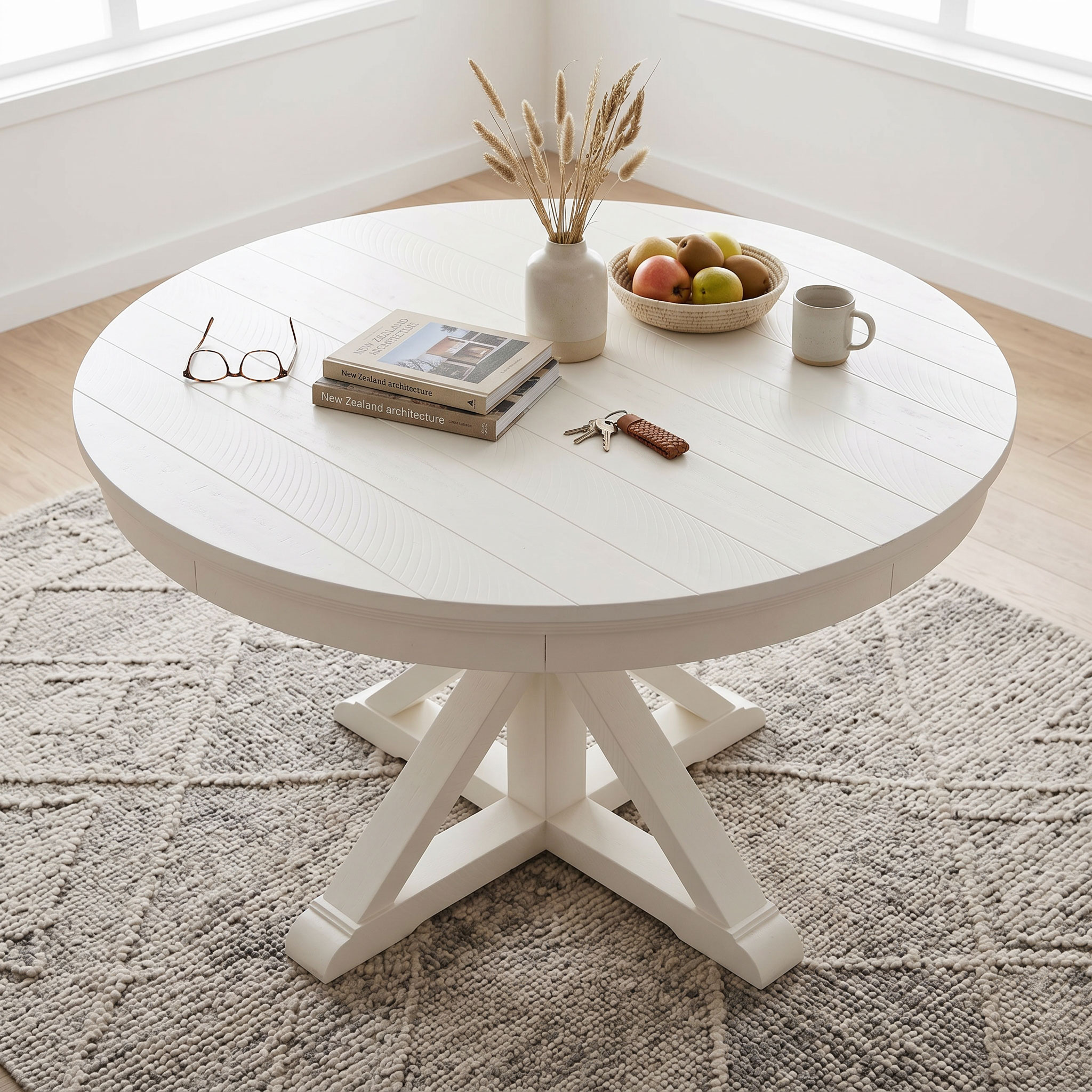 Melve Round Dining Table - W130, White