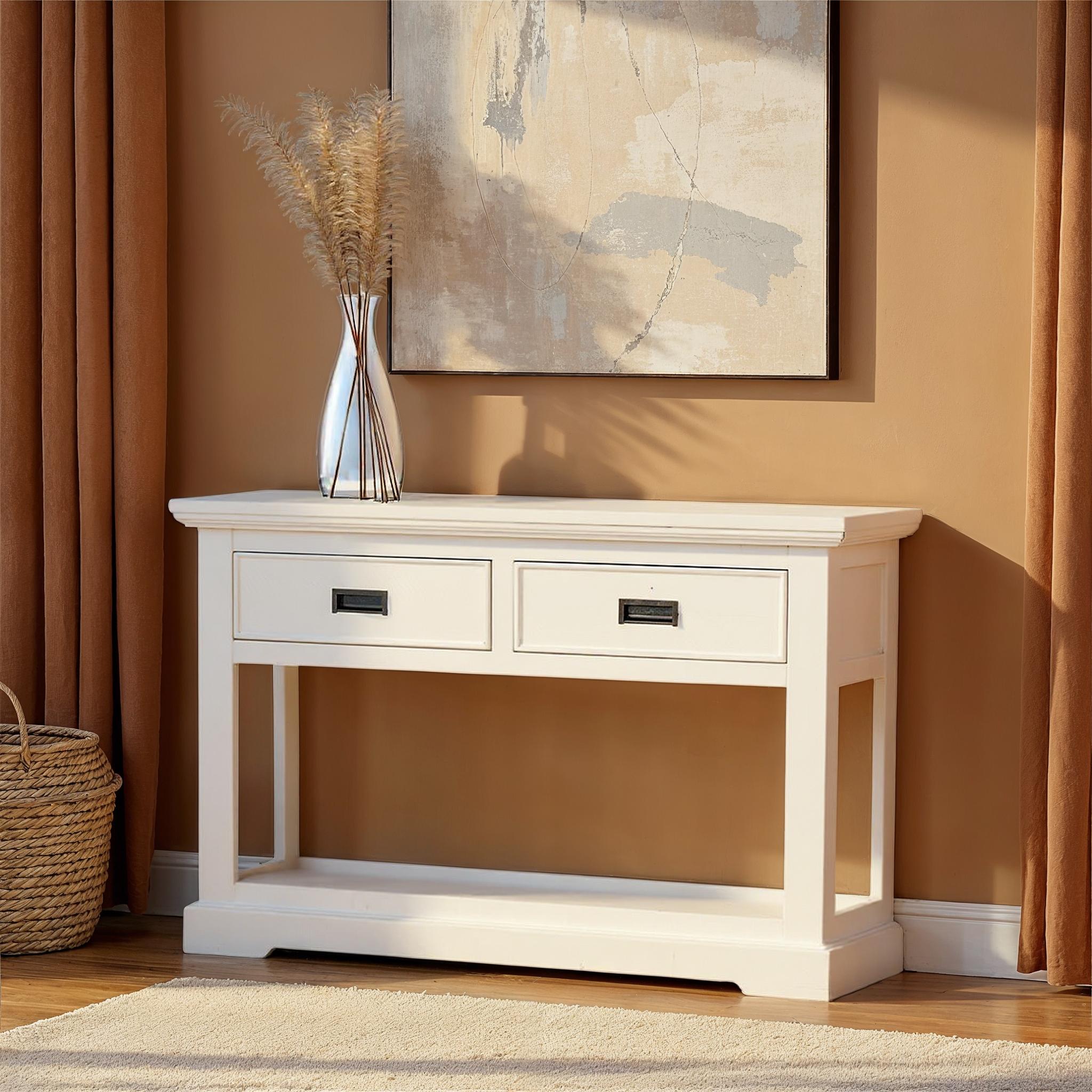Melve Console Table, White