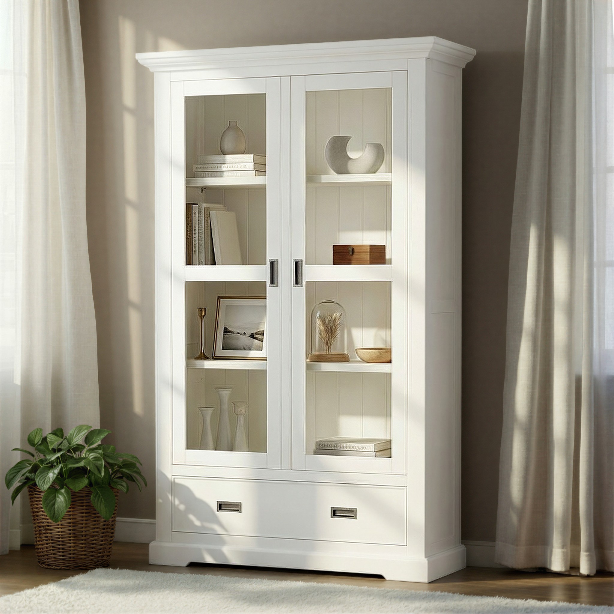 Melve 2 Door Display Unit, White
