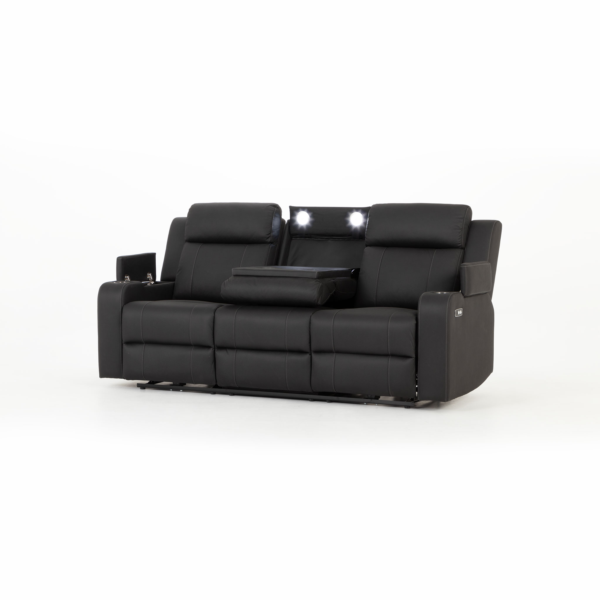 Nico 3 Seater Recliner Sofa, Charcoal