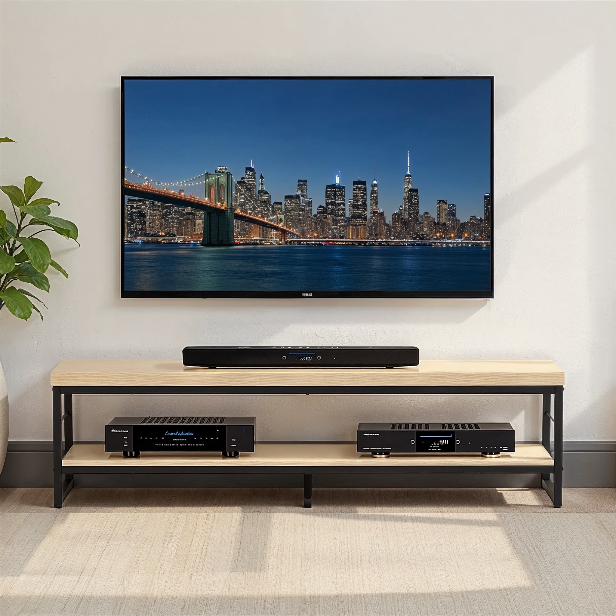 Omp Manakau Entertainment Unit - W150, Blond Oak